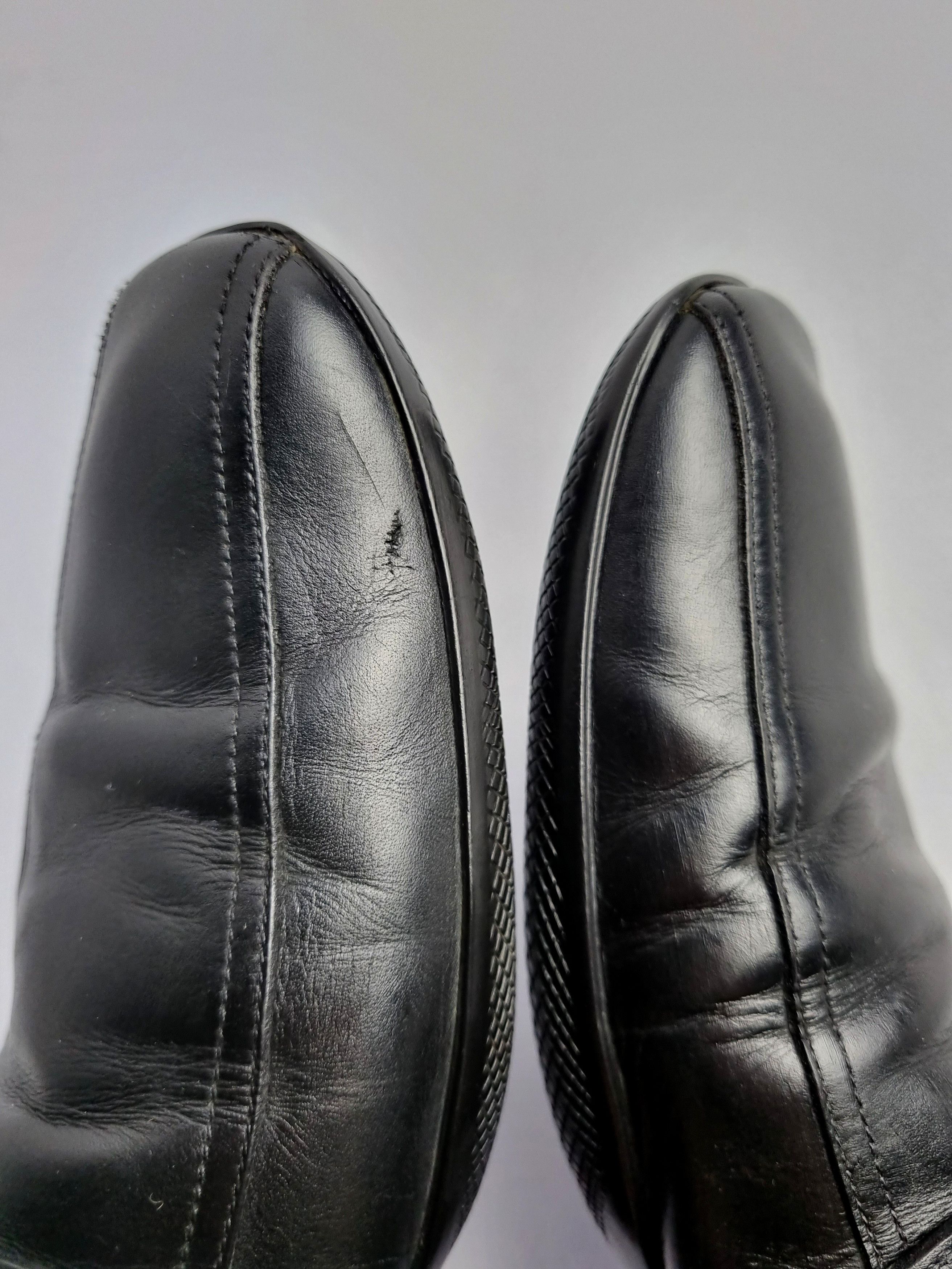 Leather × Prada × Vintage Prada Luxury Leather Shoes with metallic Logo Size US 11 / EU 44 - 11 Thumbnail