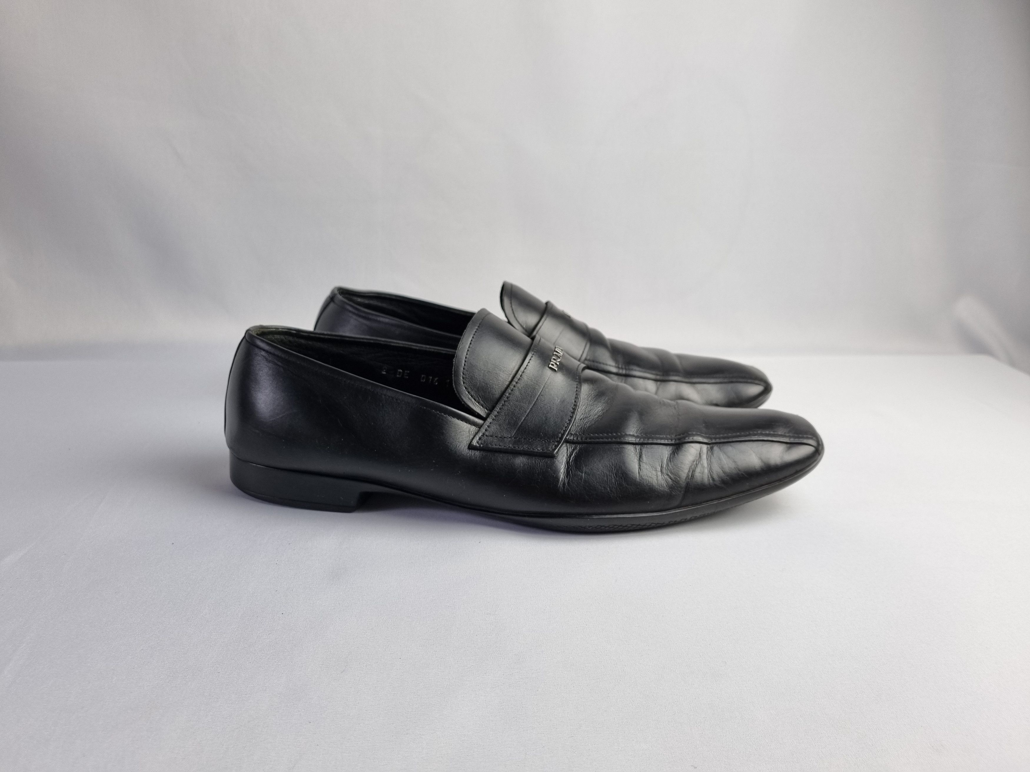 Leather × Prada × Vintage Prada Luxury Leather Shoes with metallic Logo Size US 11 / EU 44 - 7 Thumbnail