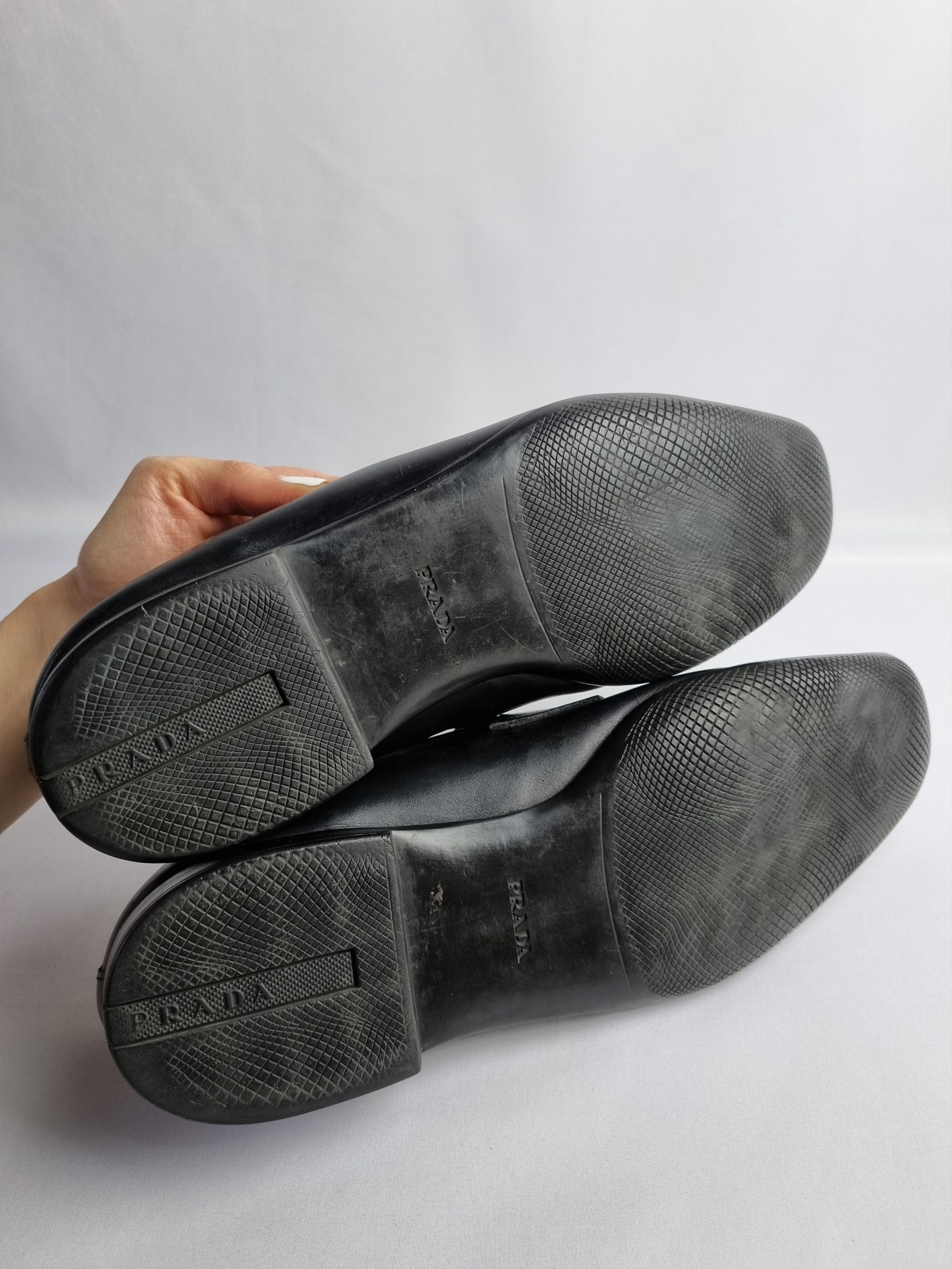 Leather × Prada × Vintage Prada Luxury Leather Shoes with metallic Logo Size US 11 / EU 44 - 8 Thumbnail