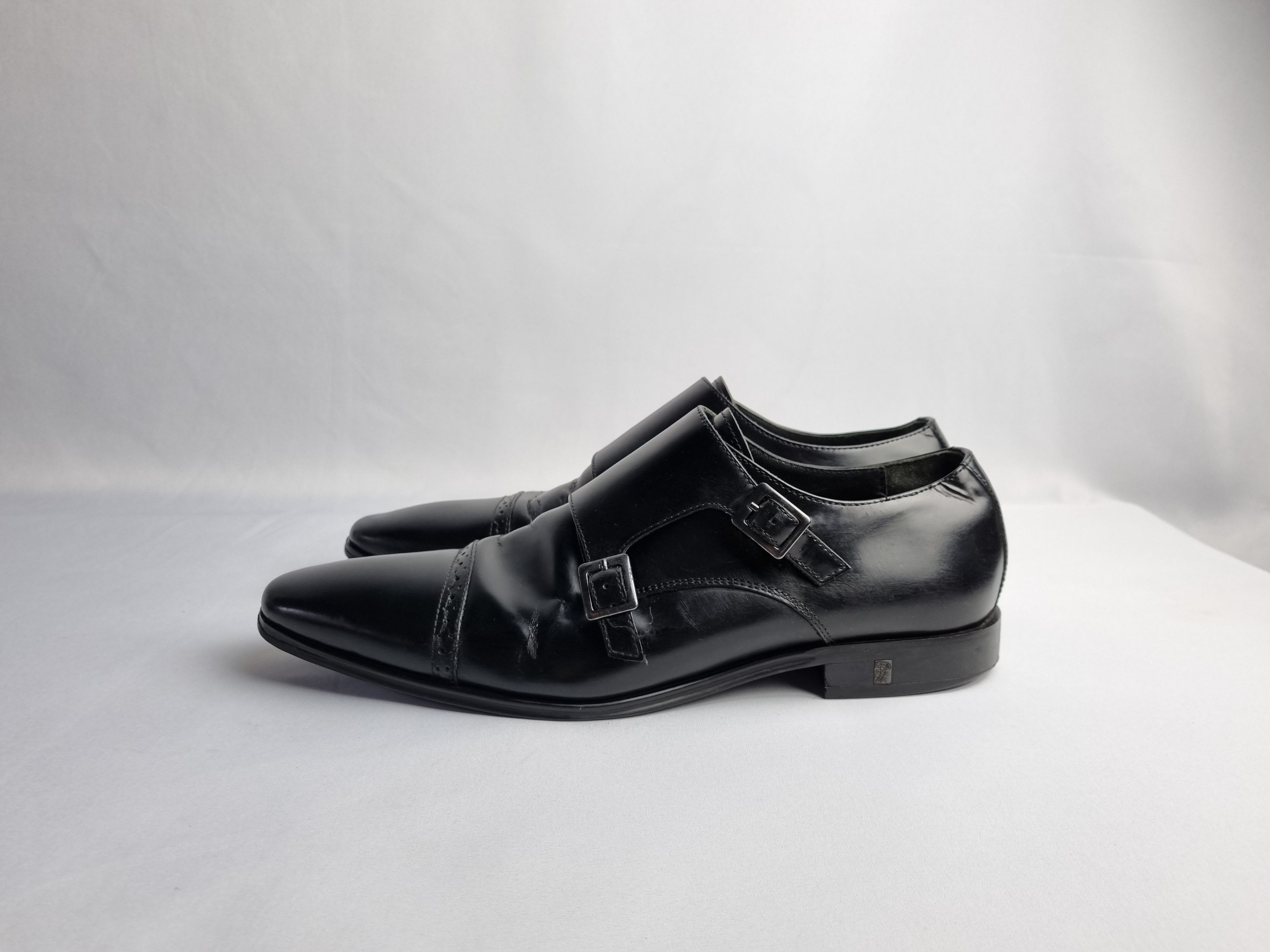 Leather × Versace × Vintage Versace Collection Double Buckle Loafers Size US 11 / EU 44 - 6 Thumbnail