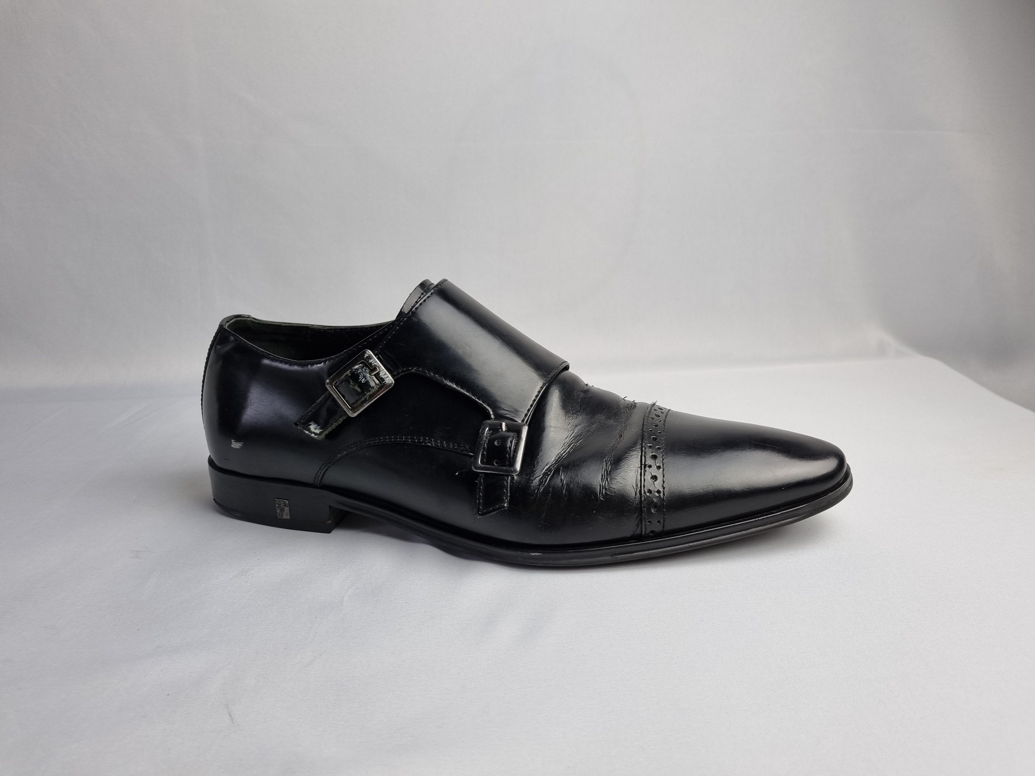 Leather × Versace × Vintage Versace Collection Double Buckle Loafers Size US 11 / EU 44 - 3 Thumbnail