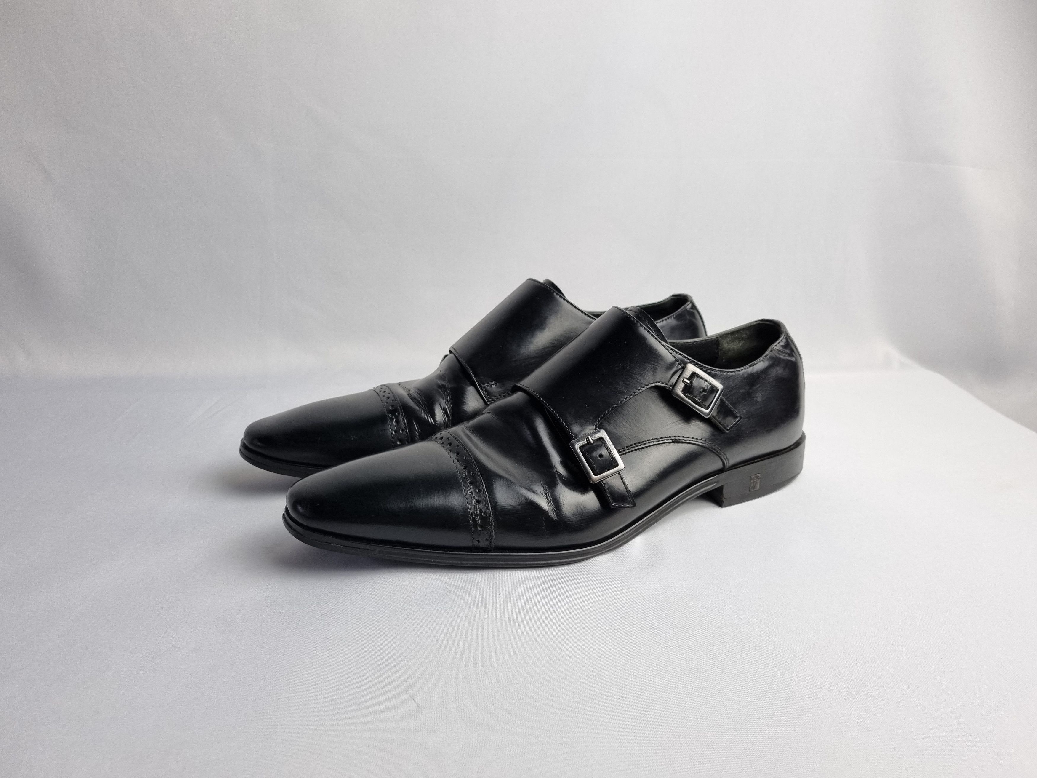 Leather × Versace × Vintage Versace Collection Double Buckle Loafers Size US 11 / EU 44 - 2 Thumbnail