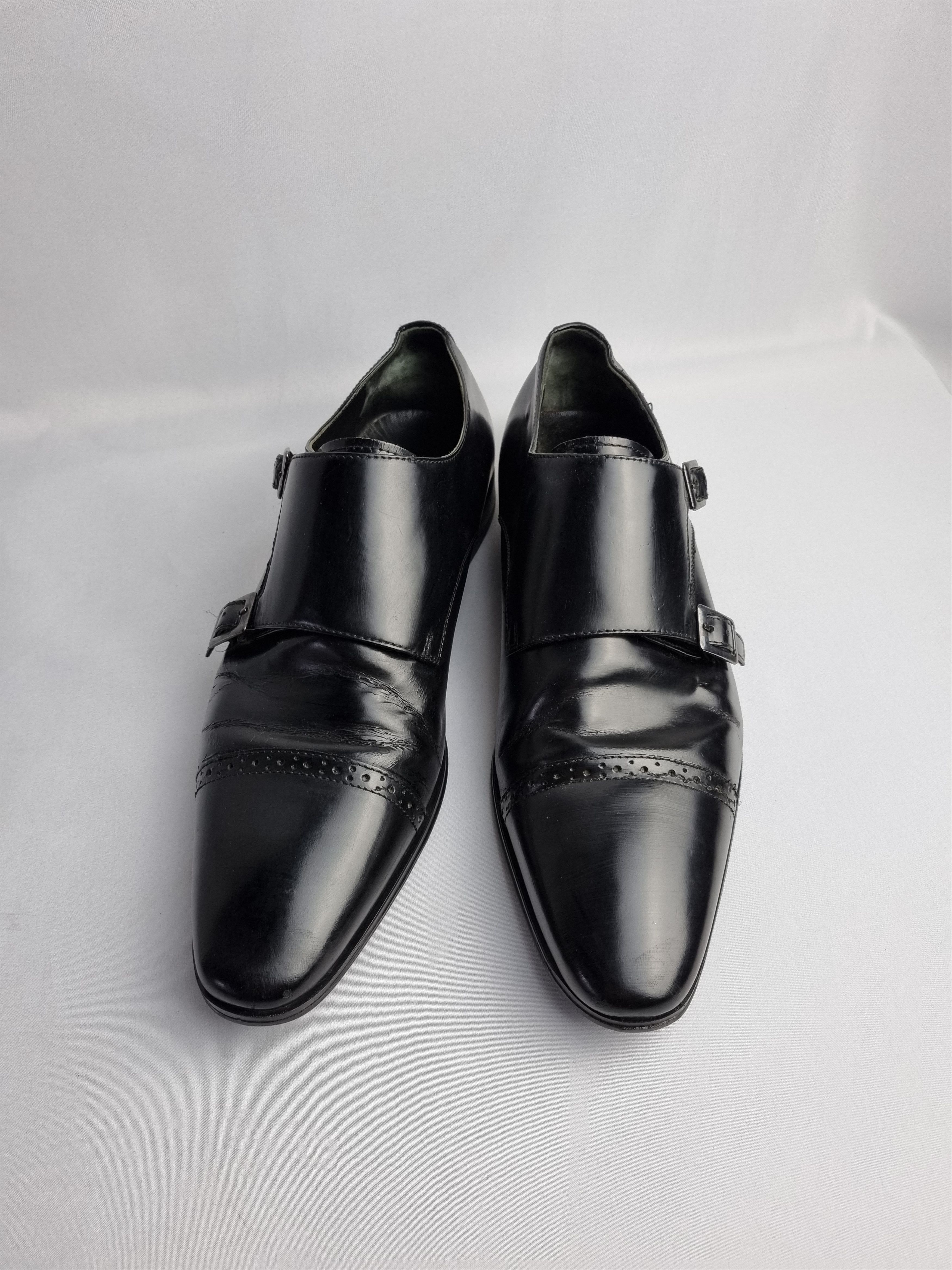 Leather × Versace × Vintage Versace Collection Double Buckle Loafers Size US 11 / EU 44 - 1 Thumbnail