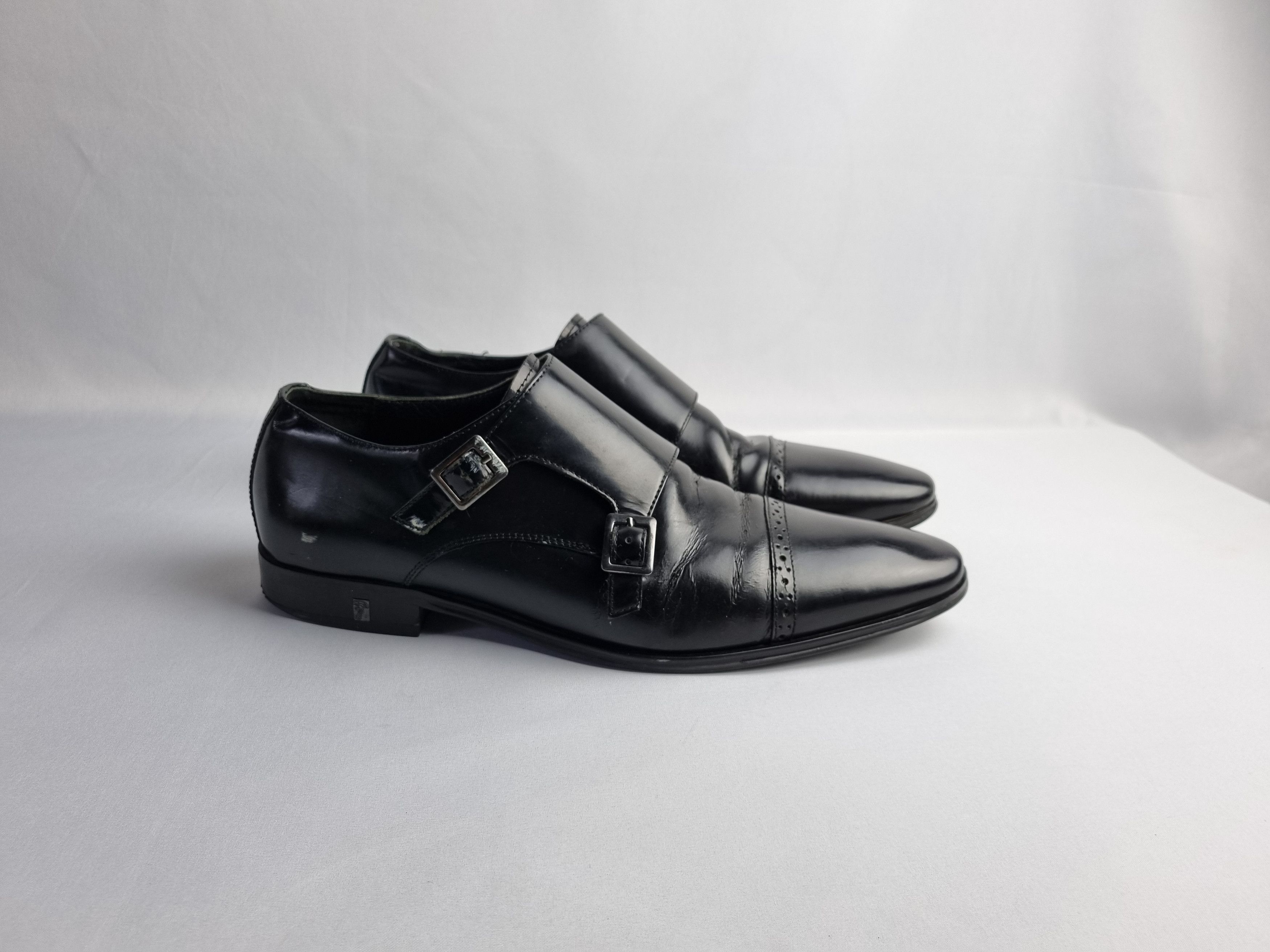 Leather × Versace × Vintage Versace Collection Double Buckle Loafers Size US 11 / EU 44 - 20 Thumbnail