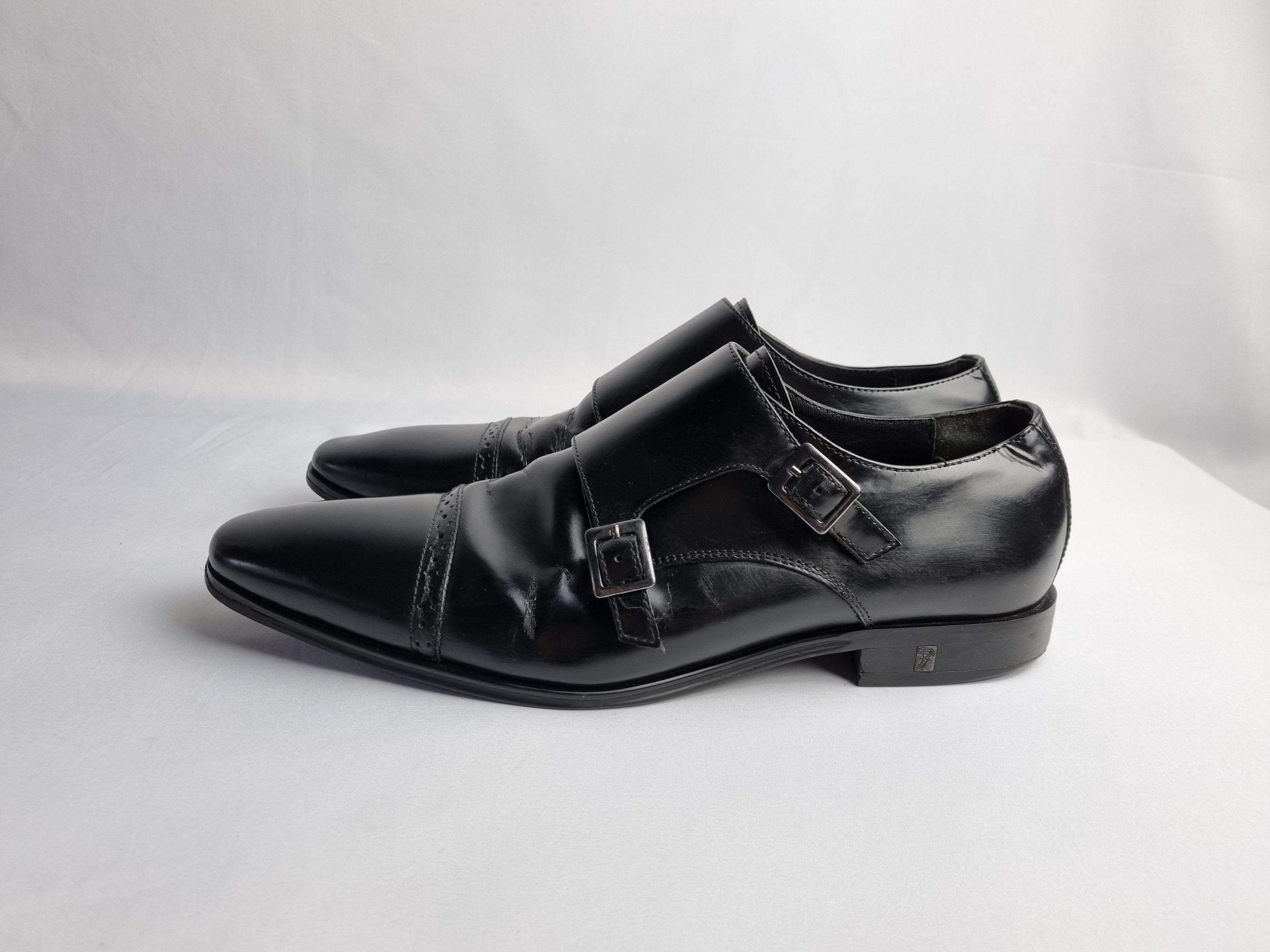 Leather × Versace × Vintage Versace Collection Double Buckle Loafers Size US 11 / EU 44 - 18 Thumbnail