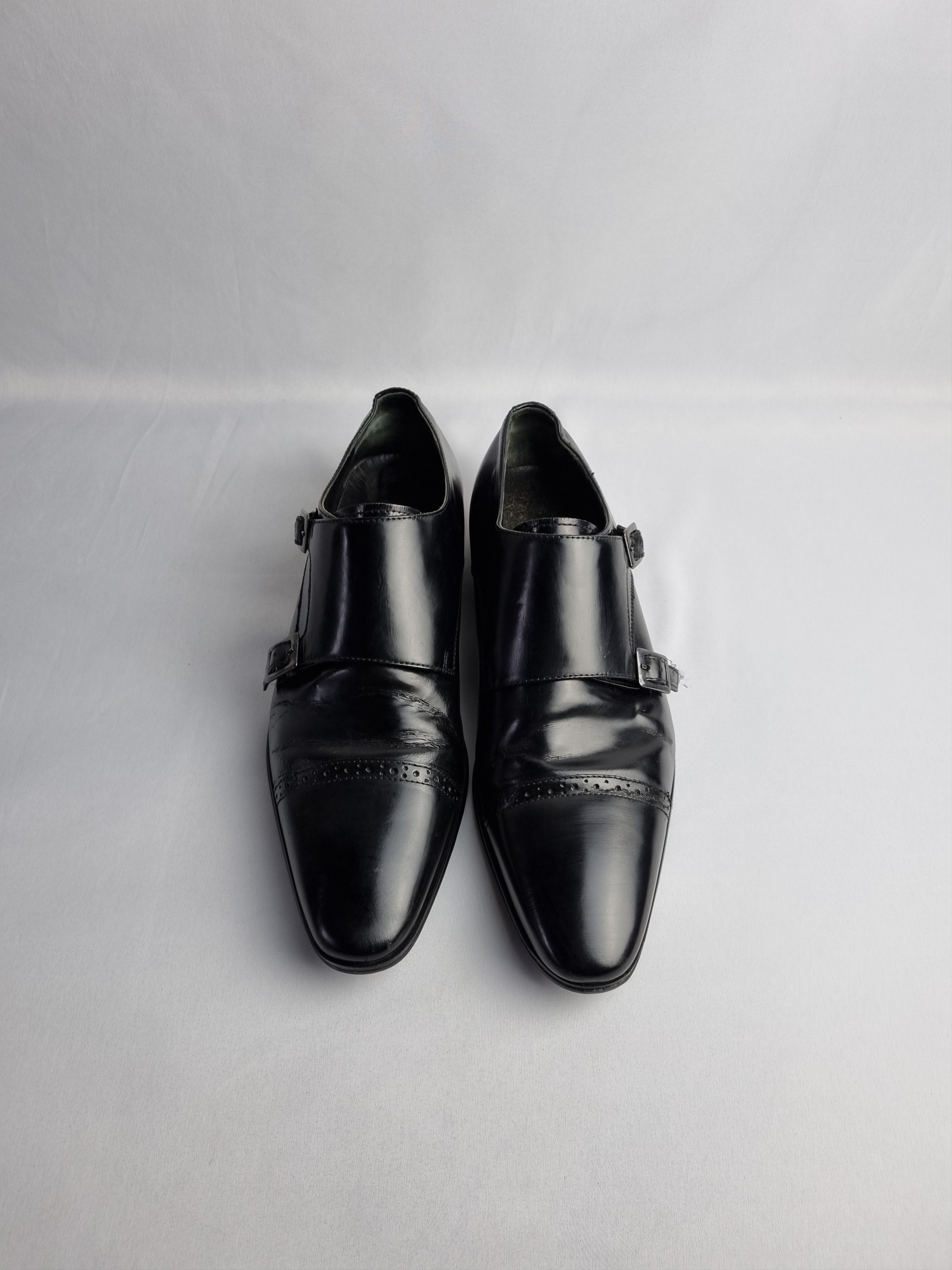 Leather × Versace × Vintage Versace Collection Double Buckle Loafers Size US 11 / EU 44 - 19 Thumbnail