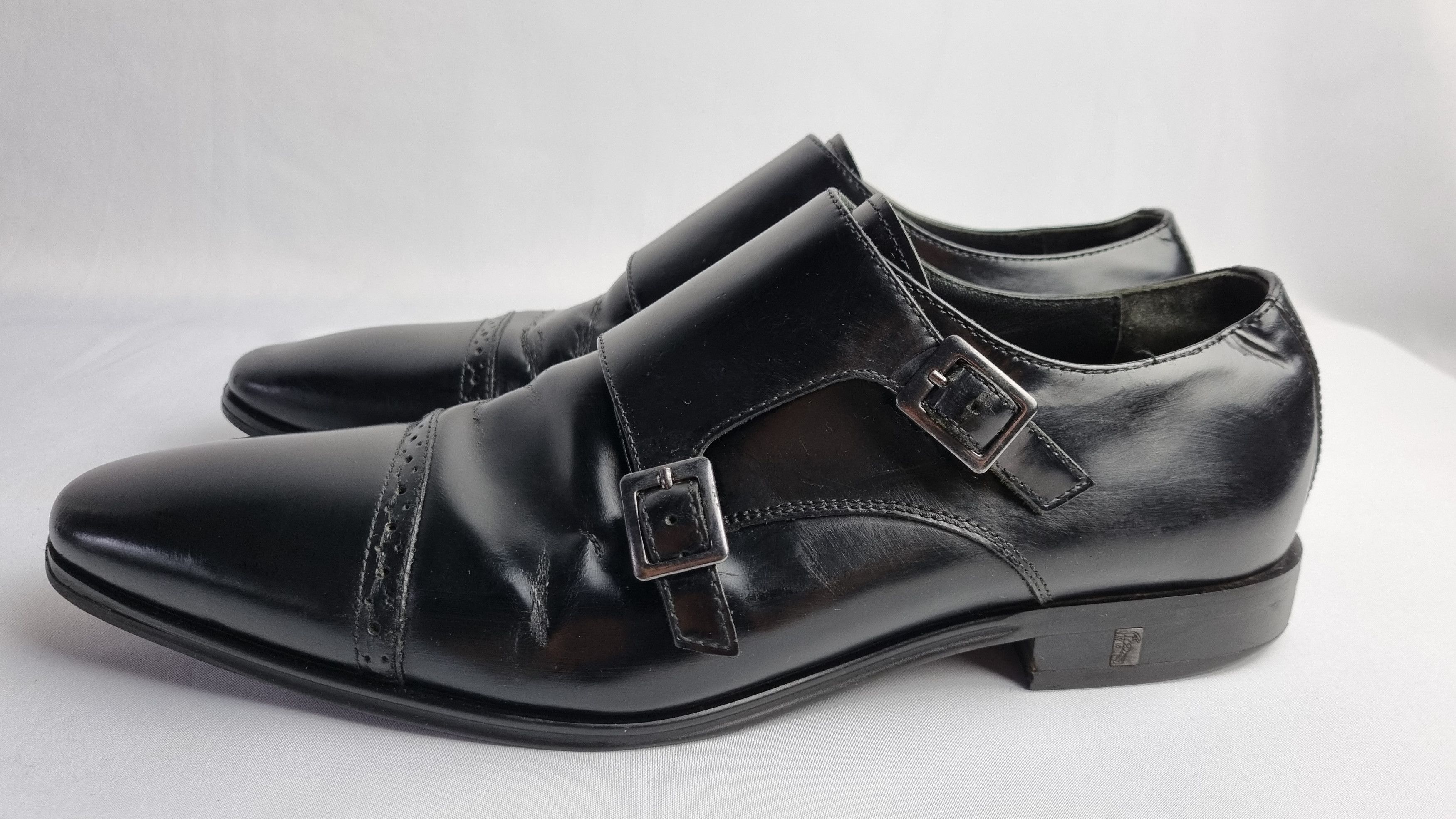 Leather × Versace × Vintage Versace Collection Double Buckle Loafers Size US 11 / EU 44 - 21 Thumbnail