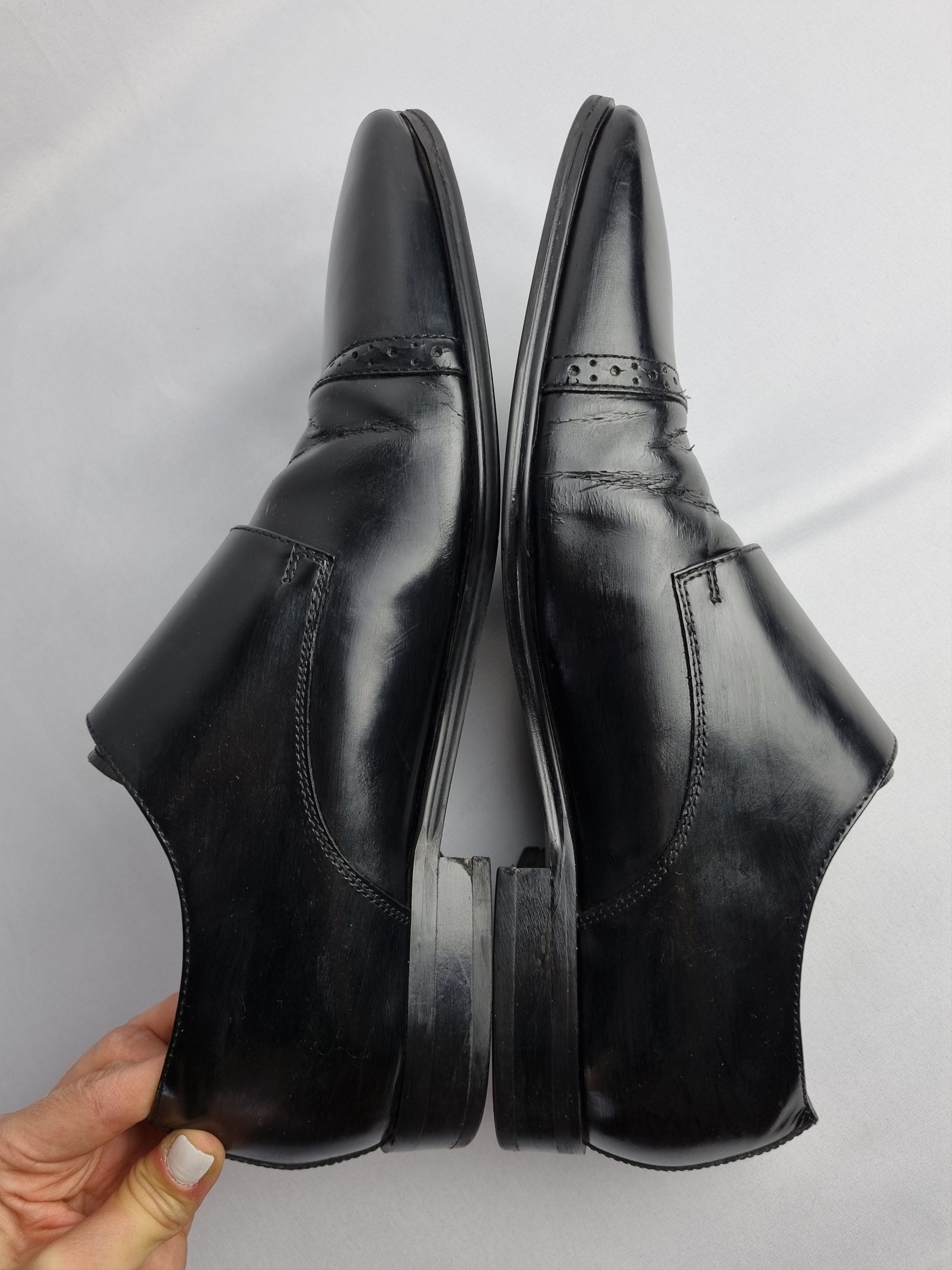 Leather × Versace × Vintage Versace Collection Double Buckle Loafers Size US 11 / EU 44 - 15 Thumbnail