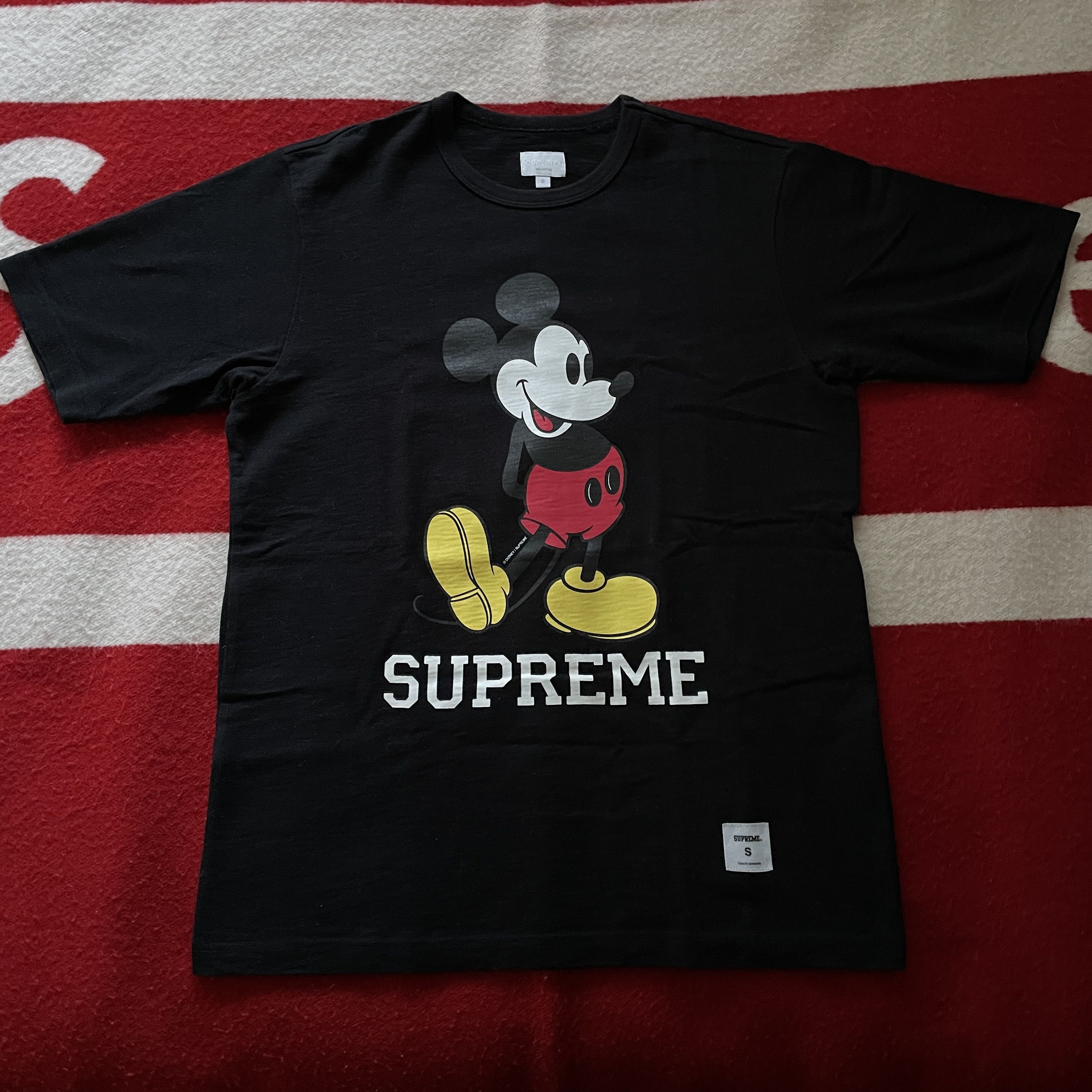 image of Disney - Mickey Mouse Raglan Tee Shirt 2009 Fw09 in Black, Men's (Size Small)