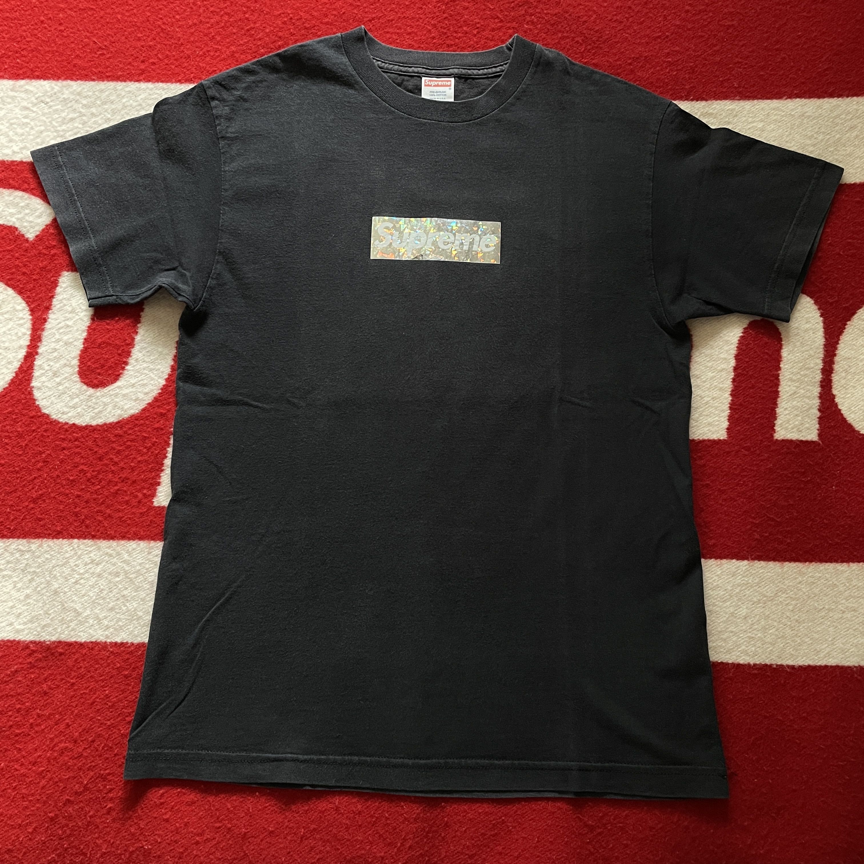 image of Supreme Holographic Box Logo Tee Shirt 2006 Black / Silver, Men's (Size Medium)