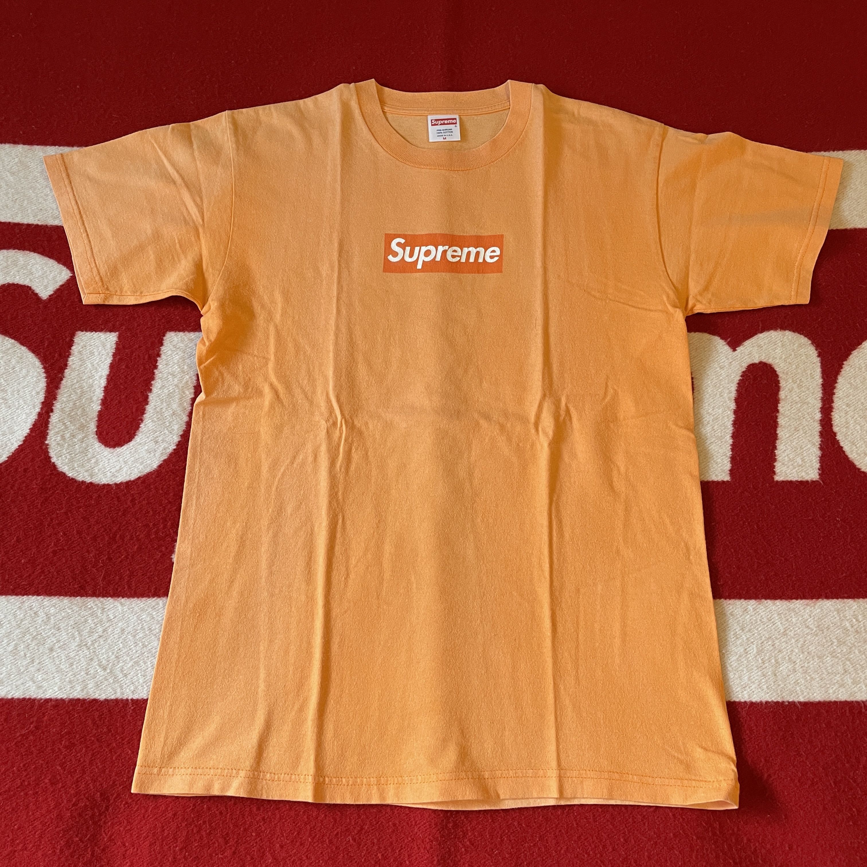 Supreme Orange Box Logo Tee Shirt 2004 S S04 Faded Orange Tops