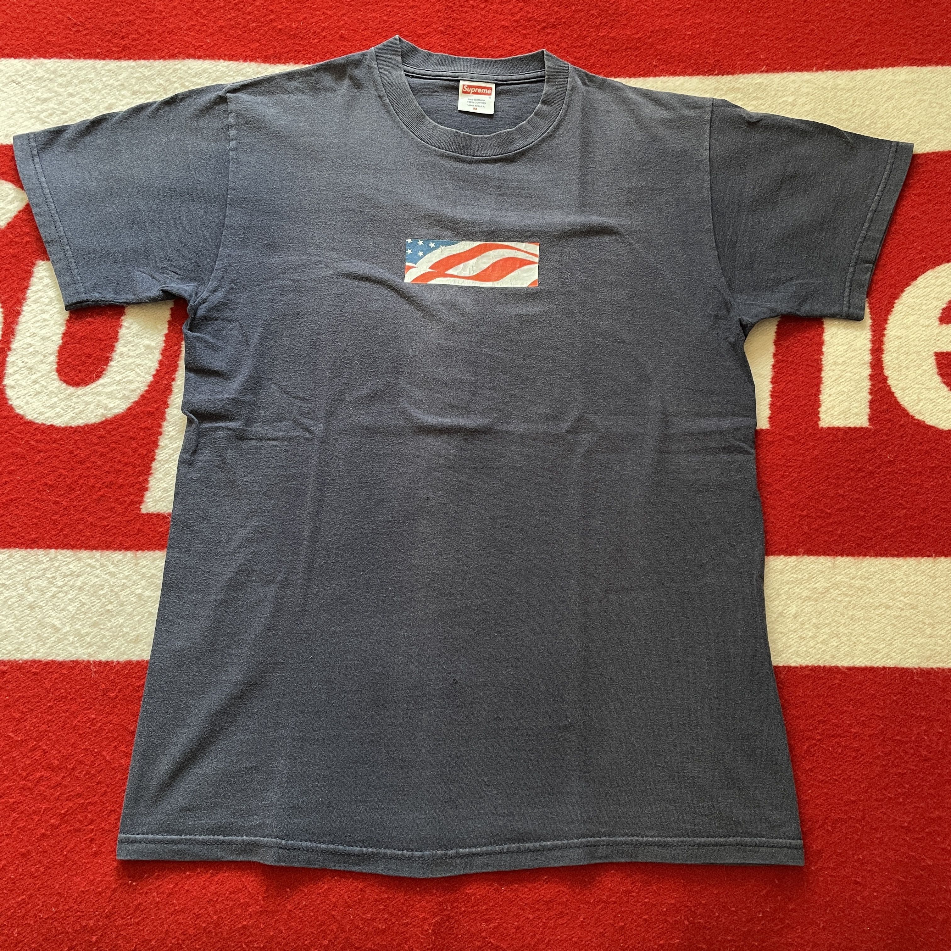 Supreme Supreme - Patriot 9/11 Box Logo Tee Shirt 2001-02 SS02 NAVY Size US M / EU 48-50 / 2 - 1 Thumbnail