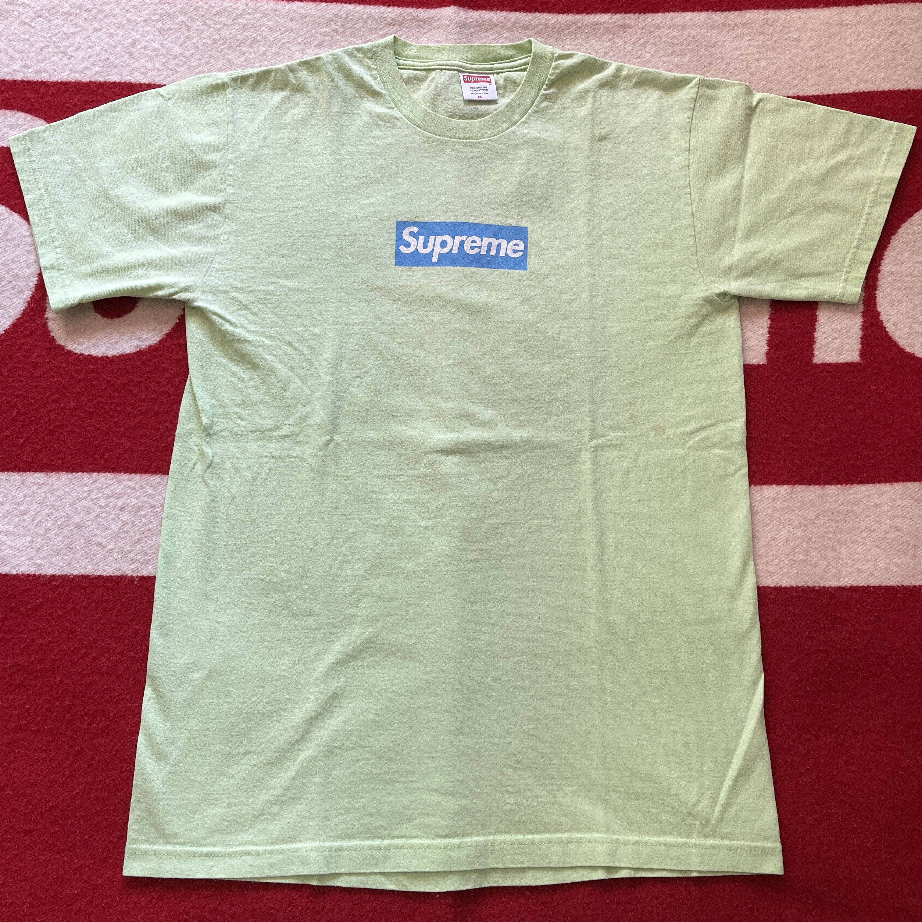 image of Supreme - Green Lime Blue Box Logo Tee Shirt 2006 Size M S/s06 in Green/Blue, Men's