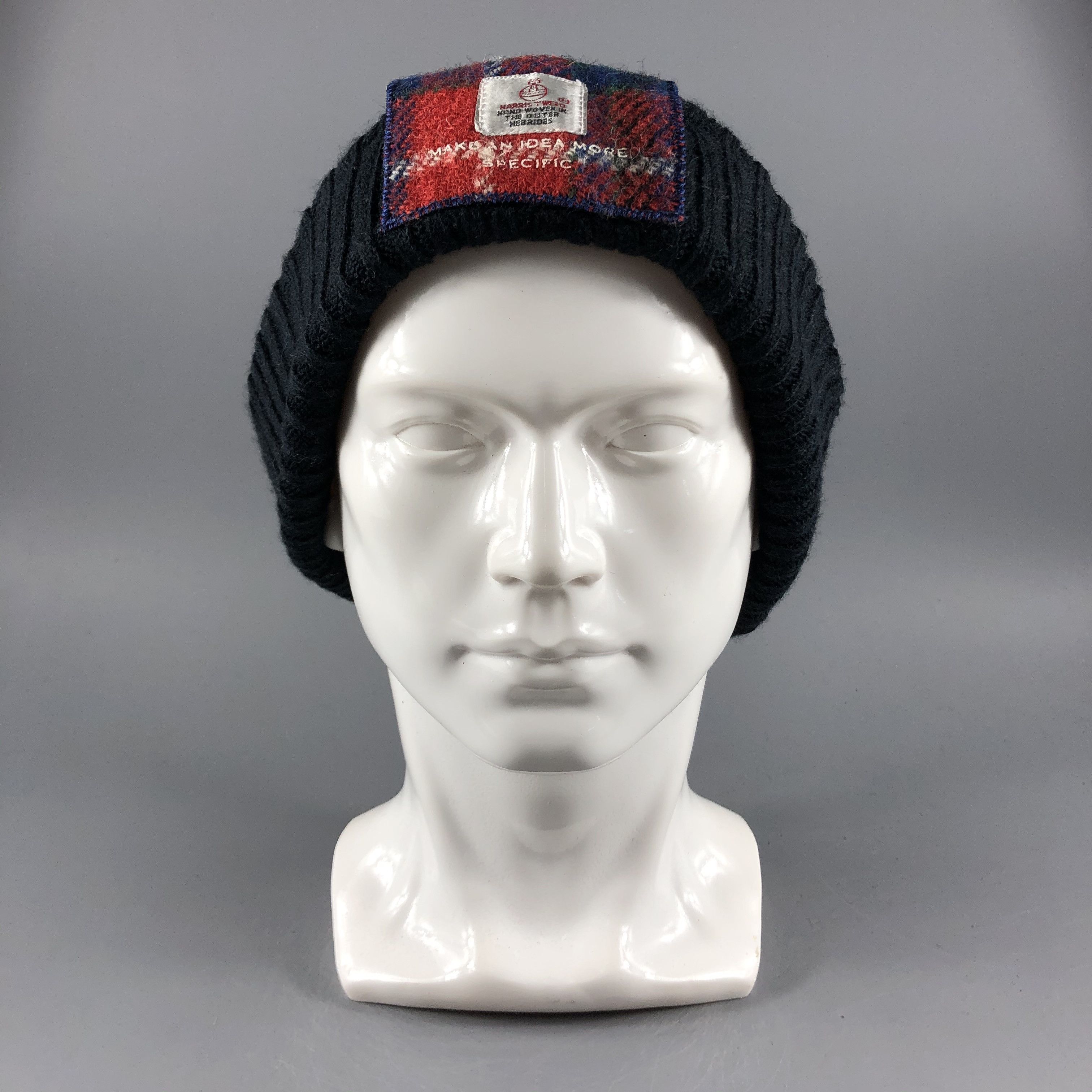 image of Harris Tweed Hats Cuff Knit Beanie Slouchy Snow Cap B440, Men's