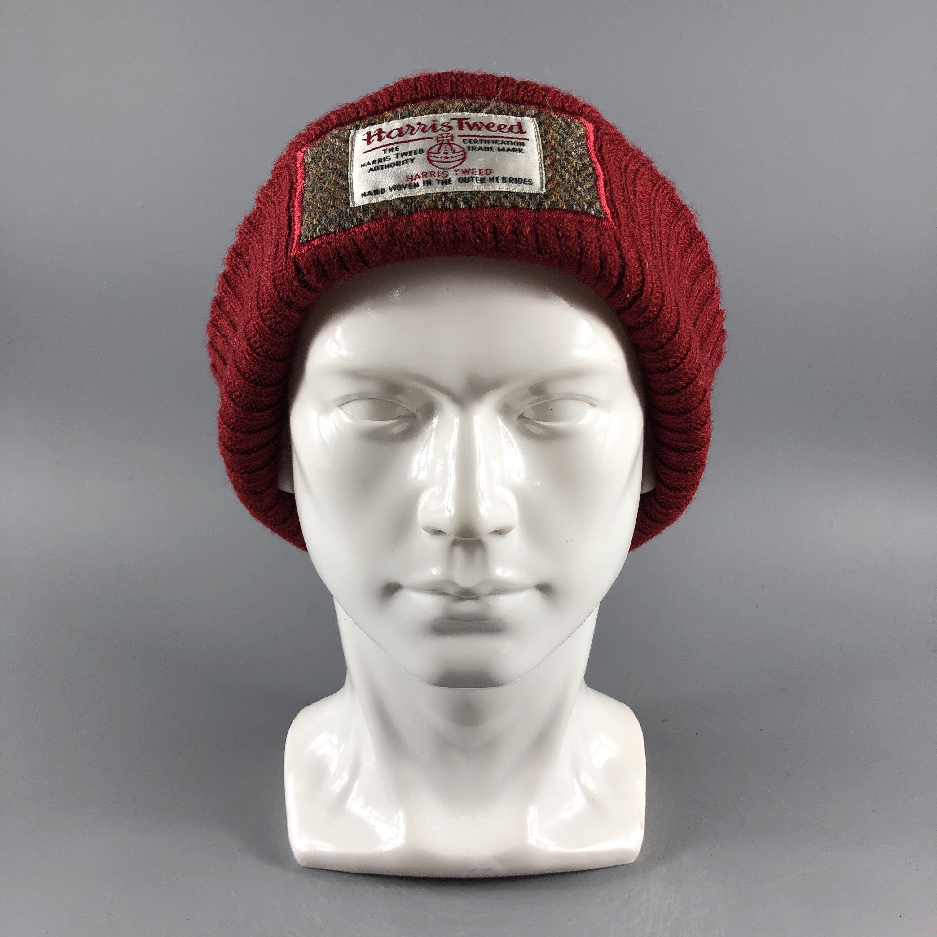 image of Harris Tweed Hats Ribb Knit Beanie Snow Hat Snow Cap B463, Men's