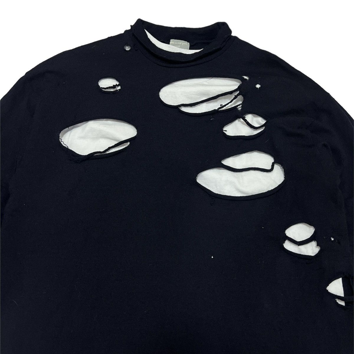Comme des Garcons CdGH Turtleneck Distressed Wool Sweatshirt AD1996 Size US XL / EU 56 / 4 - 3 Thumbnail