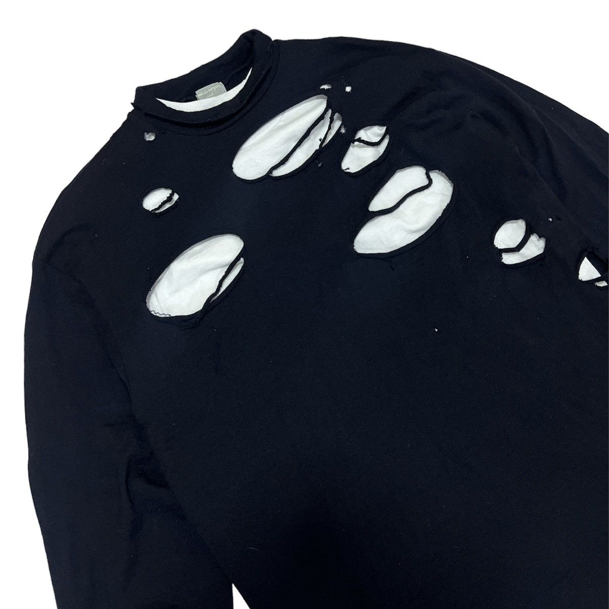 Comme des Garcons CdGH Turtleneck Distressed Wool Sweatshirt AD1996 Size US XL / EU 56 / 4 - 2 Thumbnail