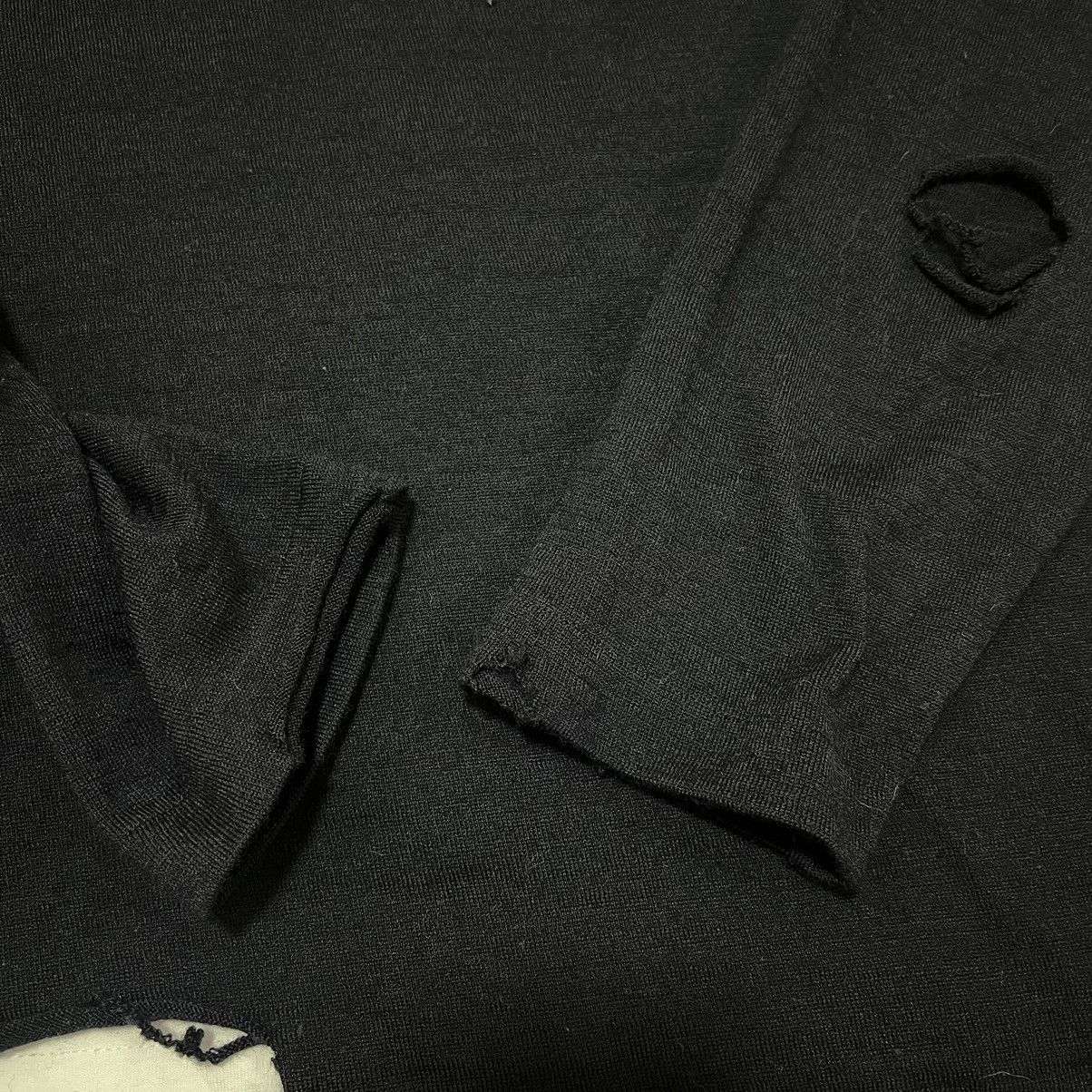 Comme des Garcons CdGH Turtleneck Distressed Wool Sweatshirt AD1996 Size US XL / EU 56 / 4 - 8 Thumbnail