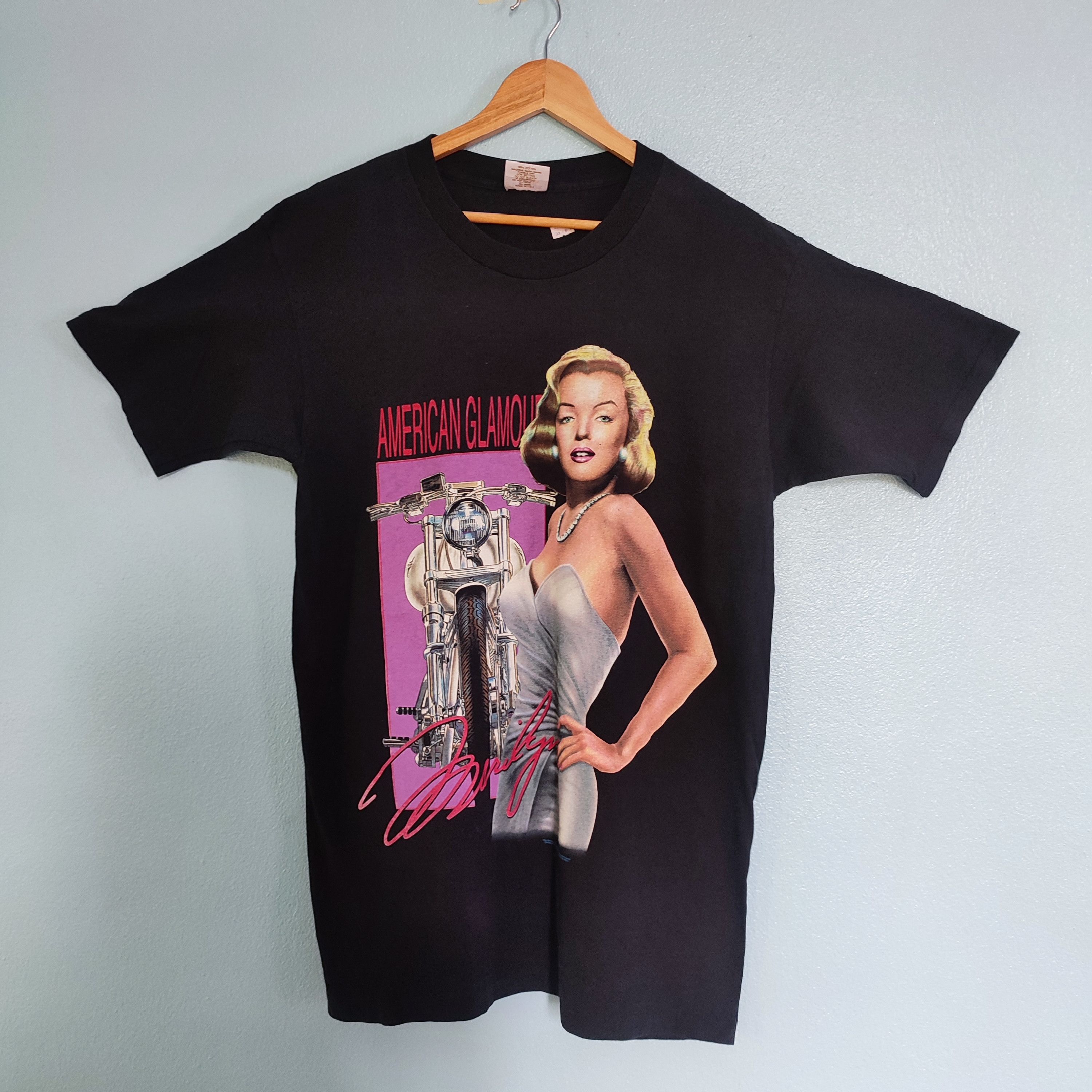 Band Tees × Vintage MARILYN MONROE American Glamour Motorcycle Vintage Tshirt Size US L / EU 52-54 / 3 - 1 Thumbnail