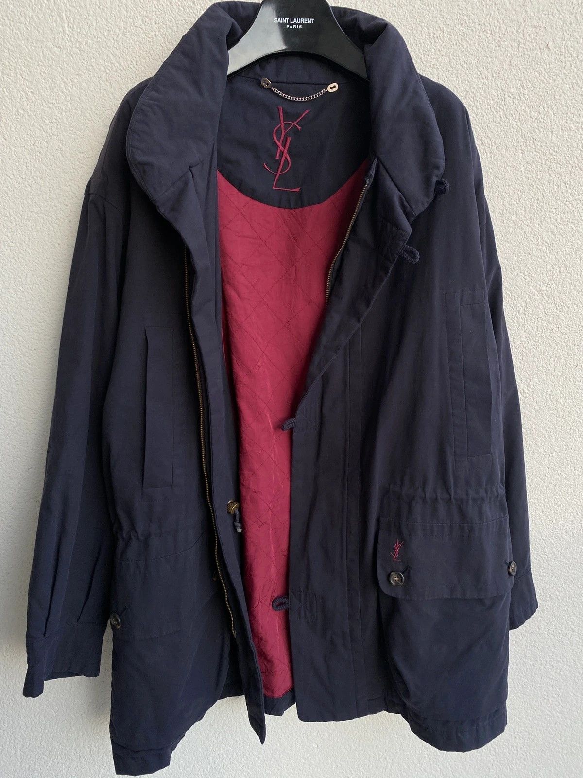 Yves Saint Laurent Warm 90s YSL Jacket Vintage Parka Zip Up Coat Classic Size US L / EU 52-54 / 3 - 22 Thumbnail