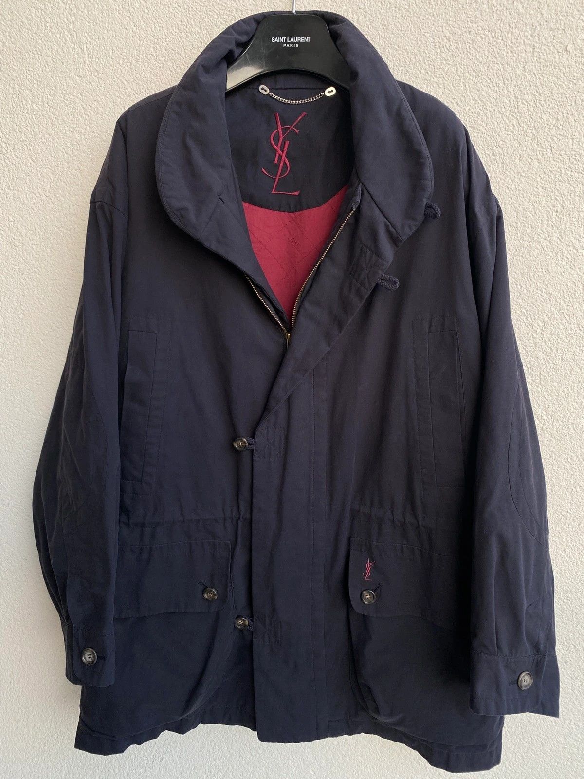 Yves Saint Laurent Warm 90s YSL Jacket Vintage Parka Zip Up Coat Classic Size US L / EU 52-54 / 3 - 1 Thumbnail