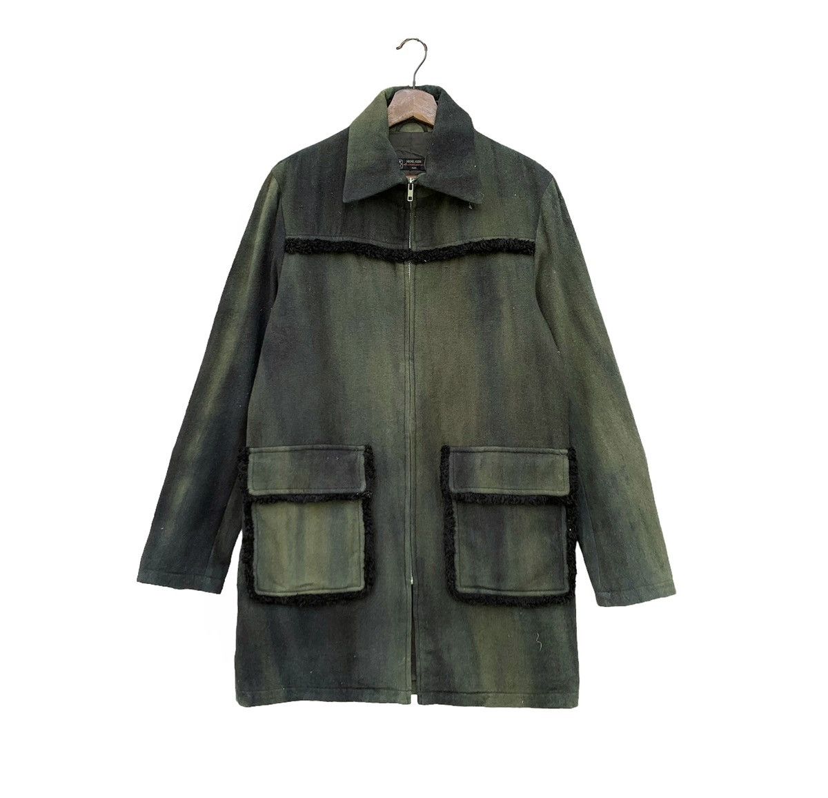 Michel Klein Michel Klein Homme Paris Acid Wash Wool Zipper Jacket Size US M / EU 48-50 / 2 - 1 Thumbnail