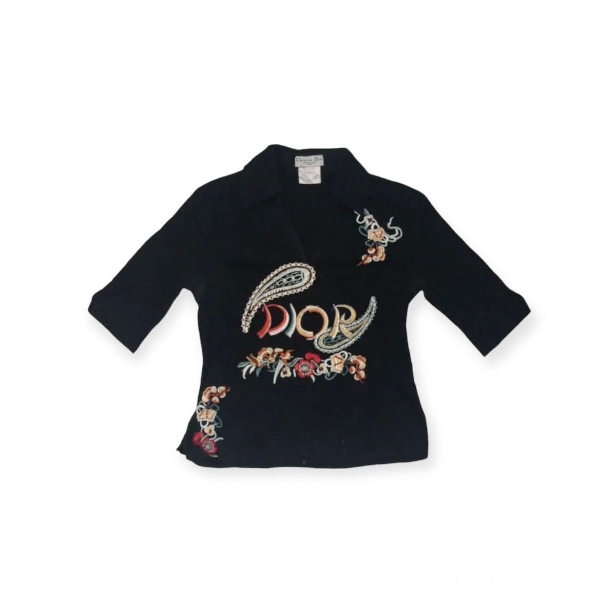 image of Christian Dior Monsieur Christian Dior Top in Black, Women's (Size Medium)