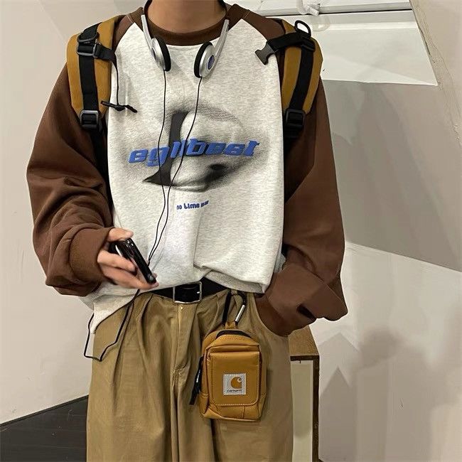 Japanese Brand ❤️Printed spliced long sleeved hoodie Size US L / EU 52-54 / 3 - 6 Thumbnail