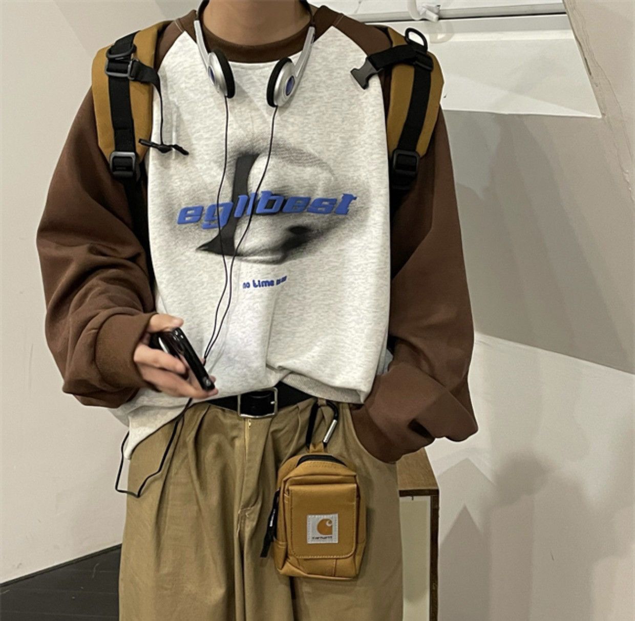 Japanese Brand ❤️Printed spliced long sleeved hoodie Size US L / EU 52-54 / 3 - 1 Thumbnail