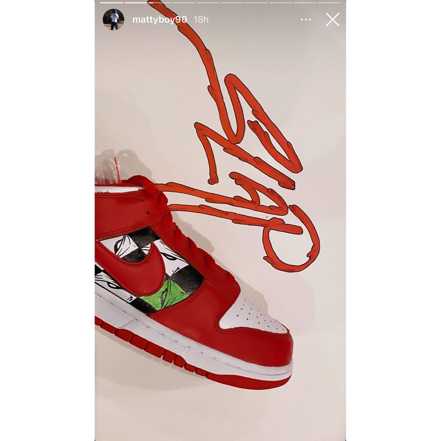 Chrome Hearts CHROME HEARTS x MATTY BOY NIKE UNIVERSITY RED DUNK LOW (1/1) Size US 11.5 / EU 44-45 - 15 Thumbnail