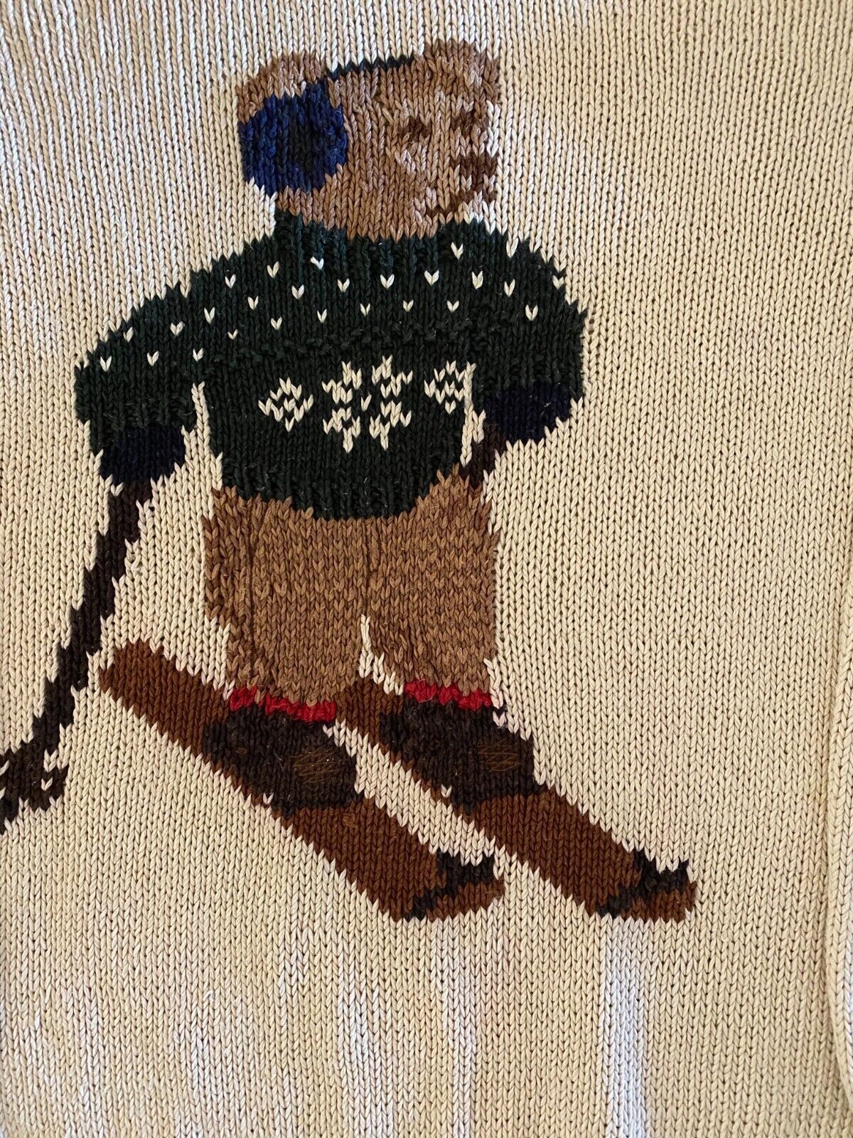 Polo Ralph Lauren Vintage POLO Ralph Lauren Wooden Ski Bear Knit Sweater xl Size US XL / EU 56 / 4 - 7 Thumbnail