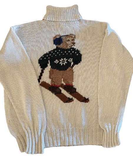 Polo Ralph Lauren Vintage POLO Ralph Lauren Wooden Ski Bear Knit Sweater xl Size US XL / EU 56 / 4 - 1 Thumbnail