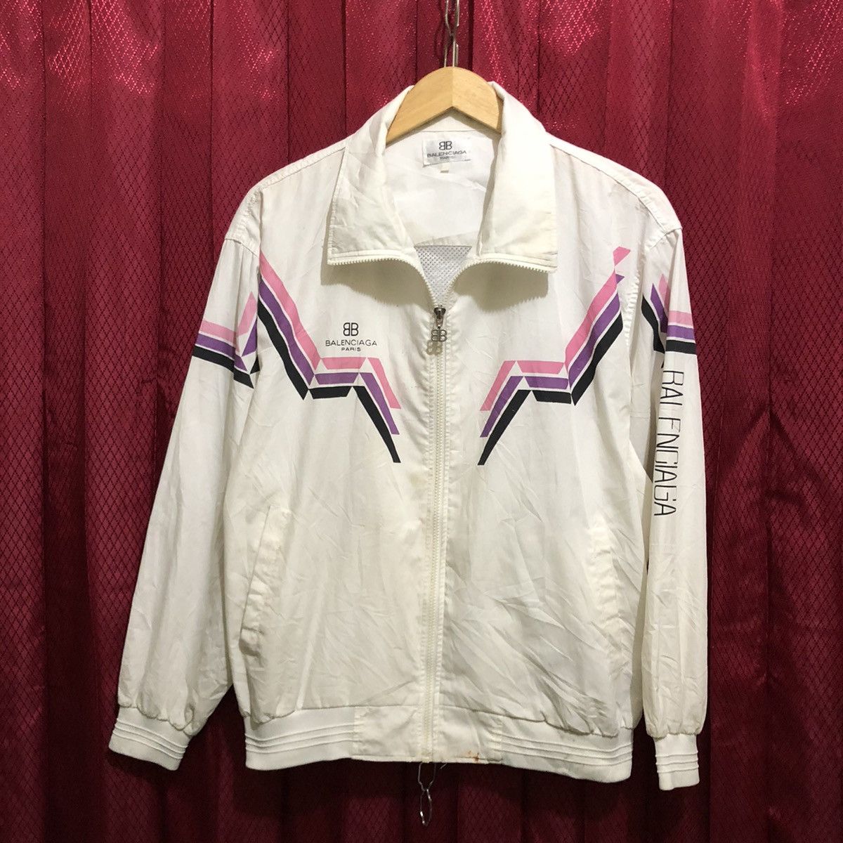 Vintage 80s Balenciaga Sport Jacket Big Logo - Main Image