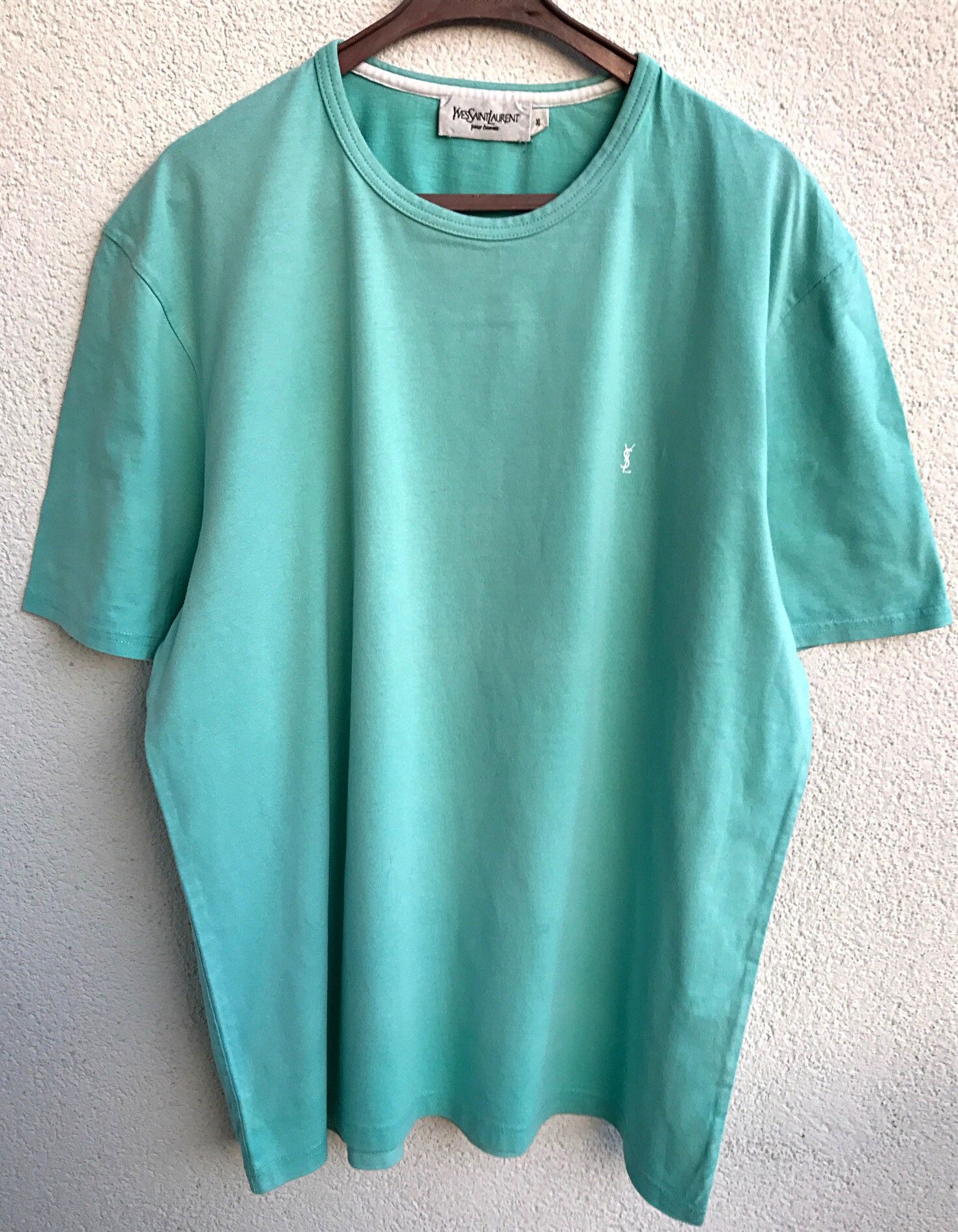 mint YSL T-shirt Logo Yves Saint Laurent T-shirt