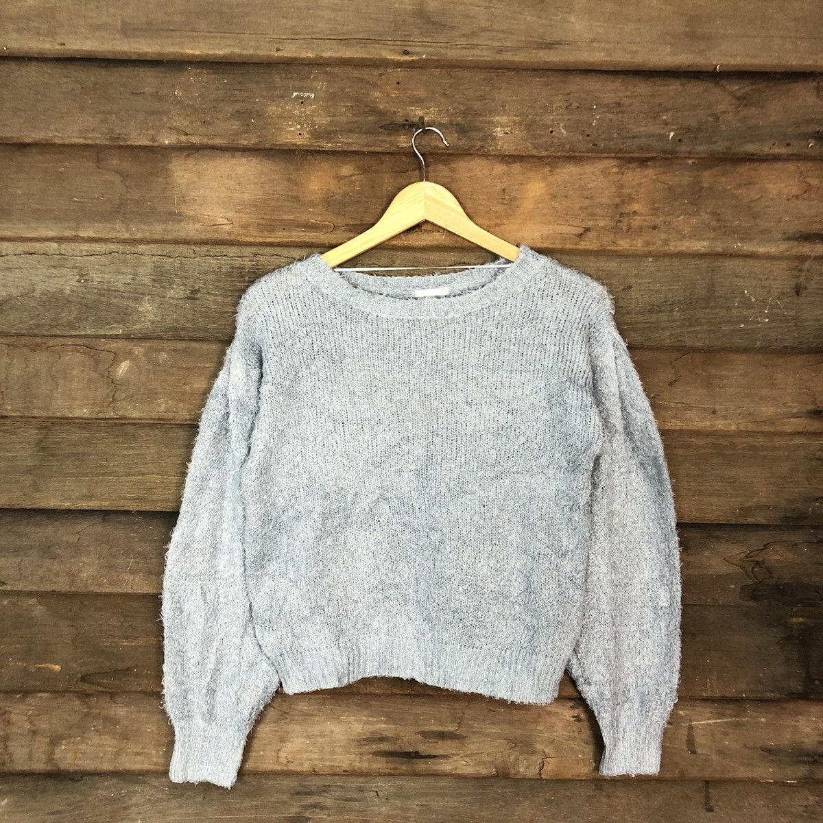 Gu Japan Blue Mohair Shag Shaggy Knitwear #0523