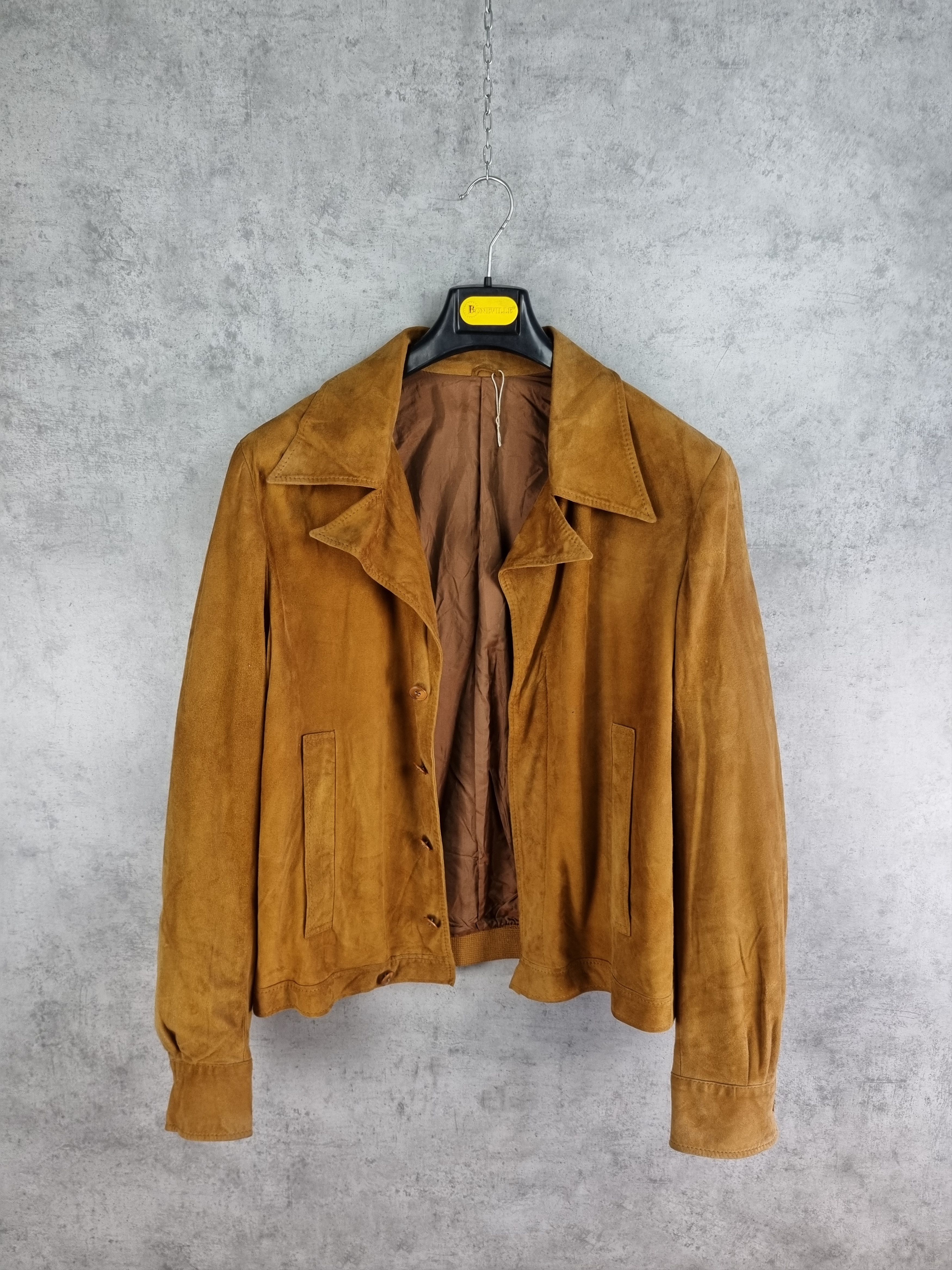 Japanese Brand 80s Suede Leather Jacket TOM FORD Style Size US L / EU 52-54 / 3 - 1 Thumbnail