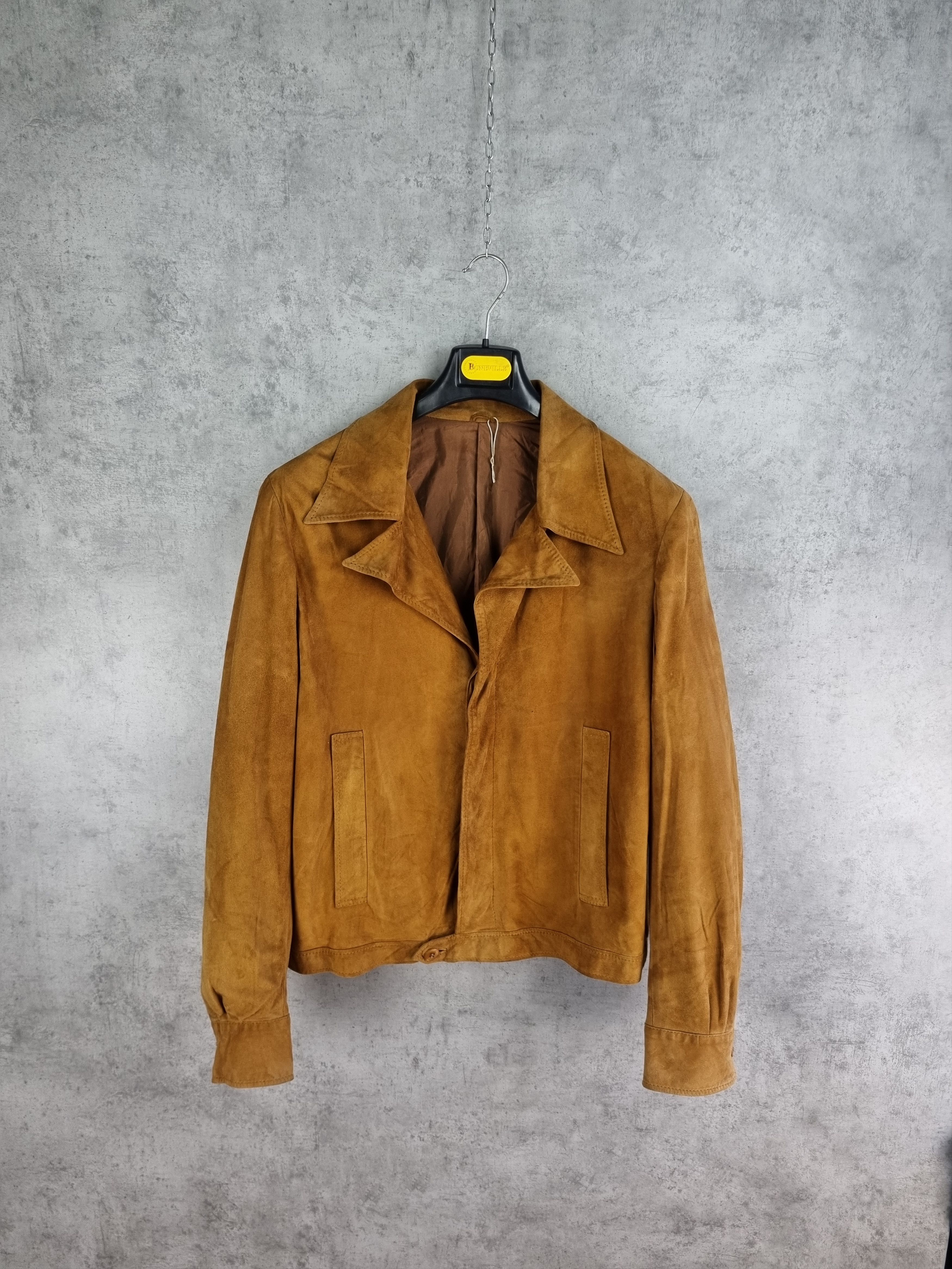 Japanese Brand 80s Suede Leather Jacket TOM FORD Style Size US L / EU 52-54 / 3 - 6 Thumbnail