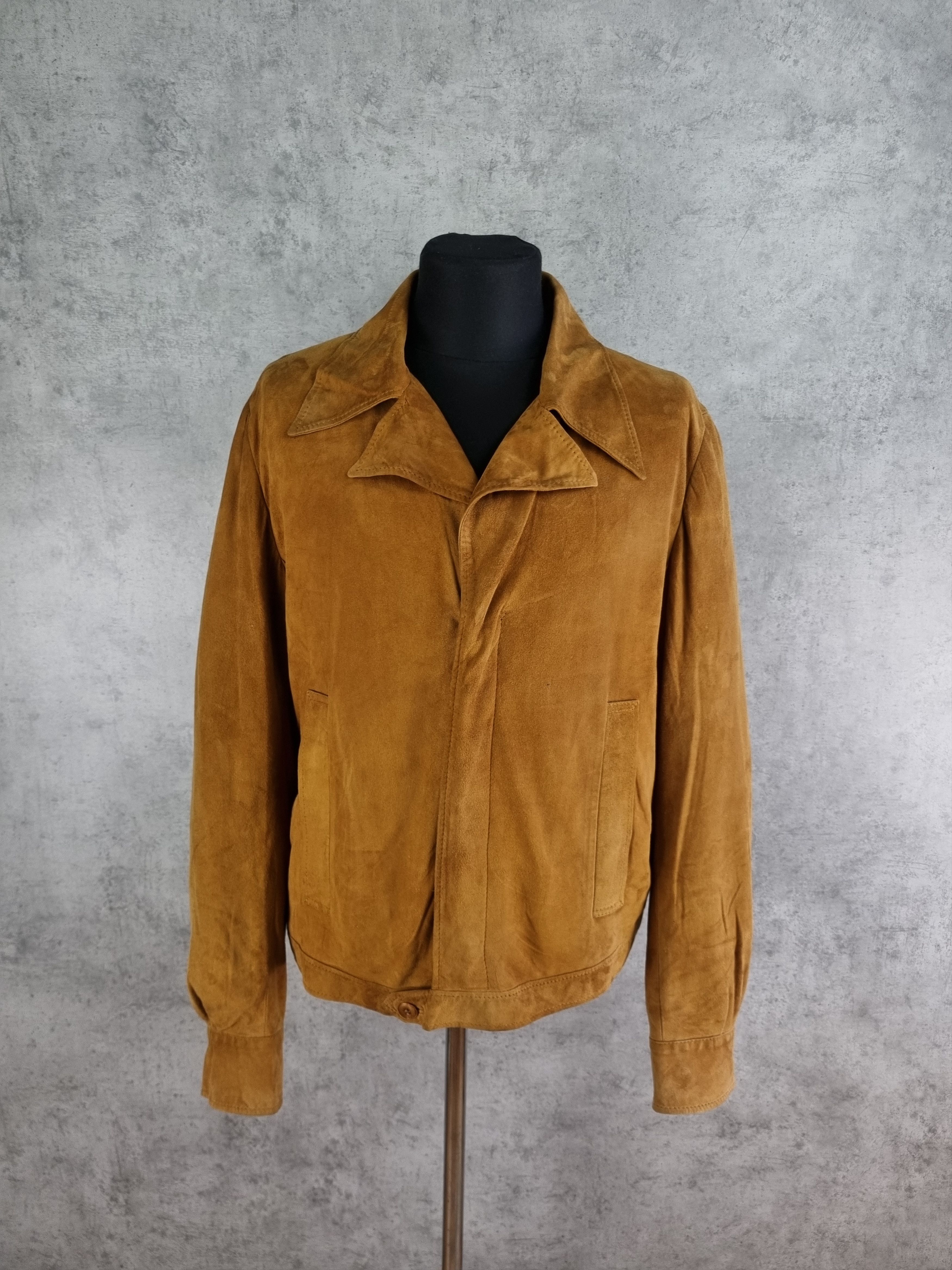 Japanese Brand 80s Suede Leather Jacket TOM FORD Style Size US L / EU 52-54 / 3 - 4 Thumbnail