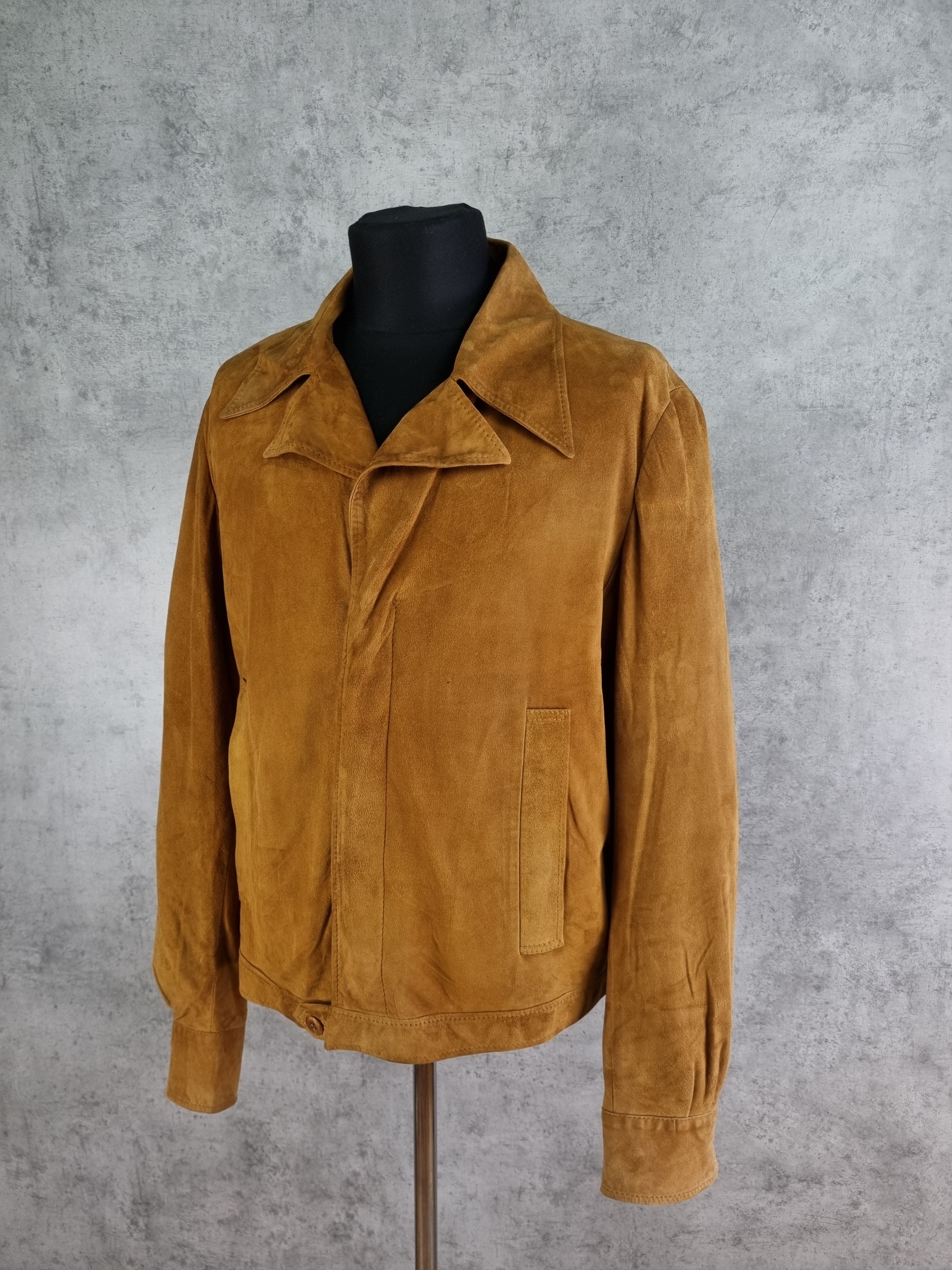 Japanese Brand 80s Suede Leather Jacket TOM FORD Style Size US L / EU 52-54 / 3 - 3 Thumbnail
