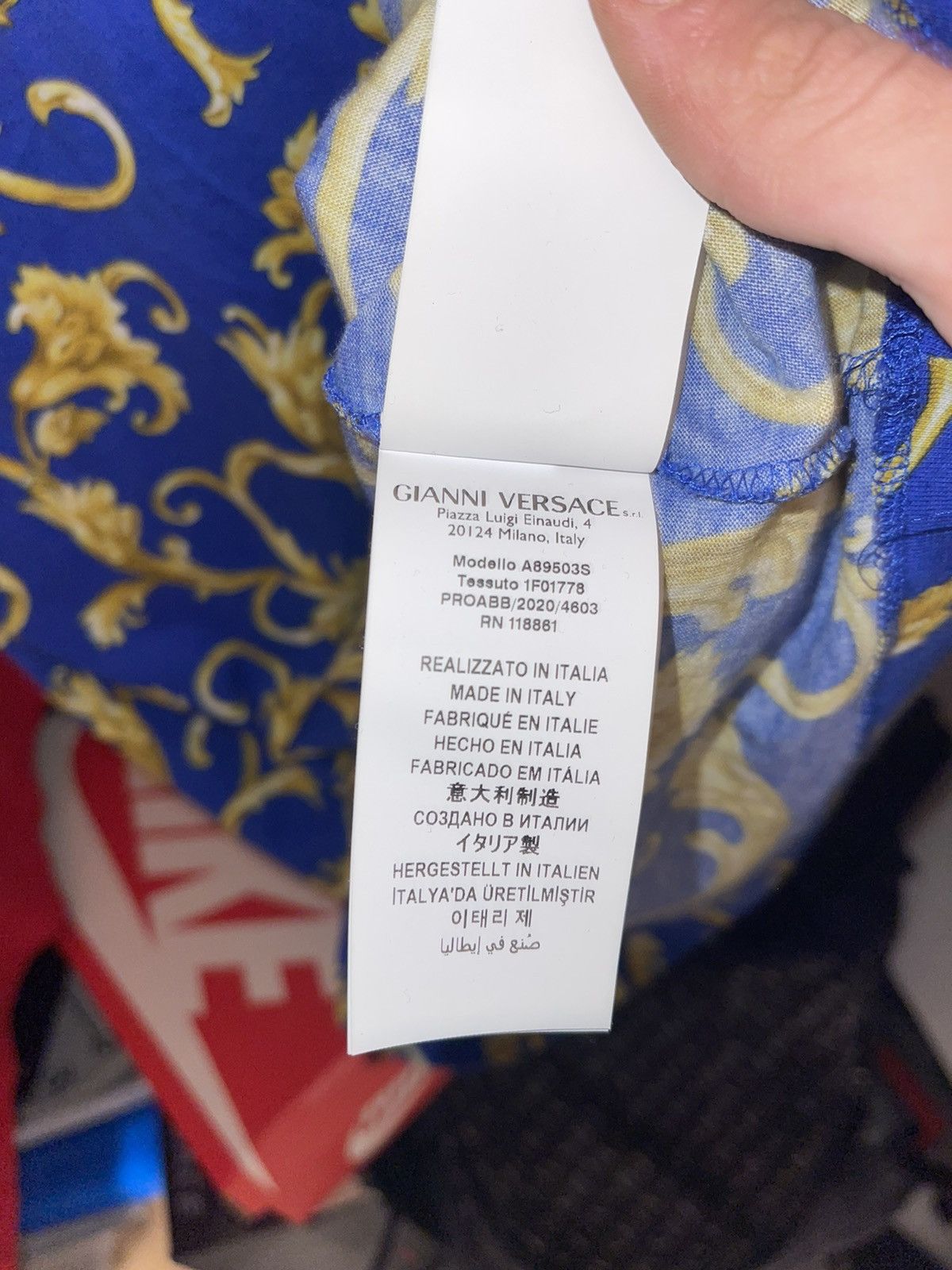 Versace Versace Blue Barocco Size US M / EU 48-50 / 2 - 5 Thumbnail