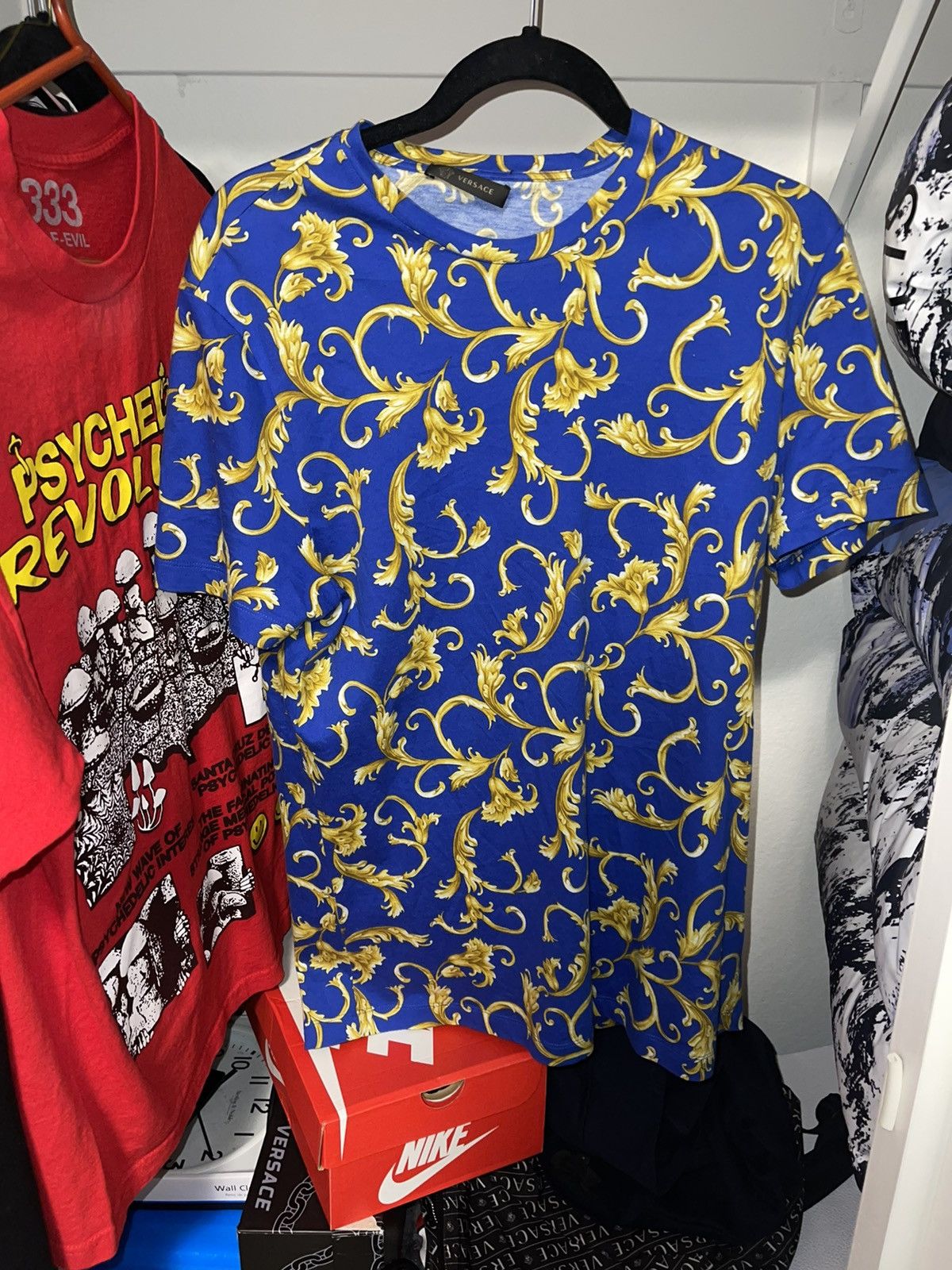 Versace Versace Blue Barocco Size US M / EU 48-50 / 2 - 1 Thumbnail