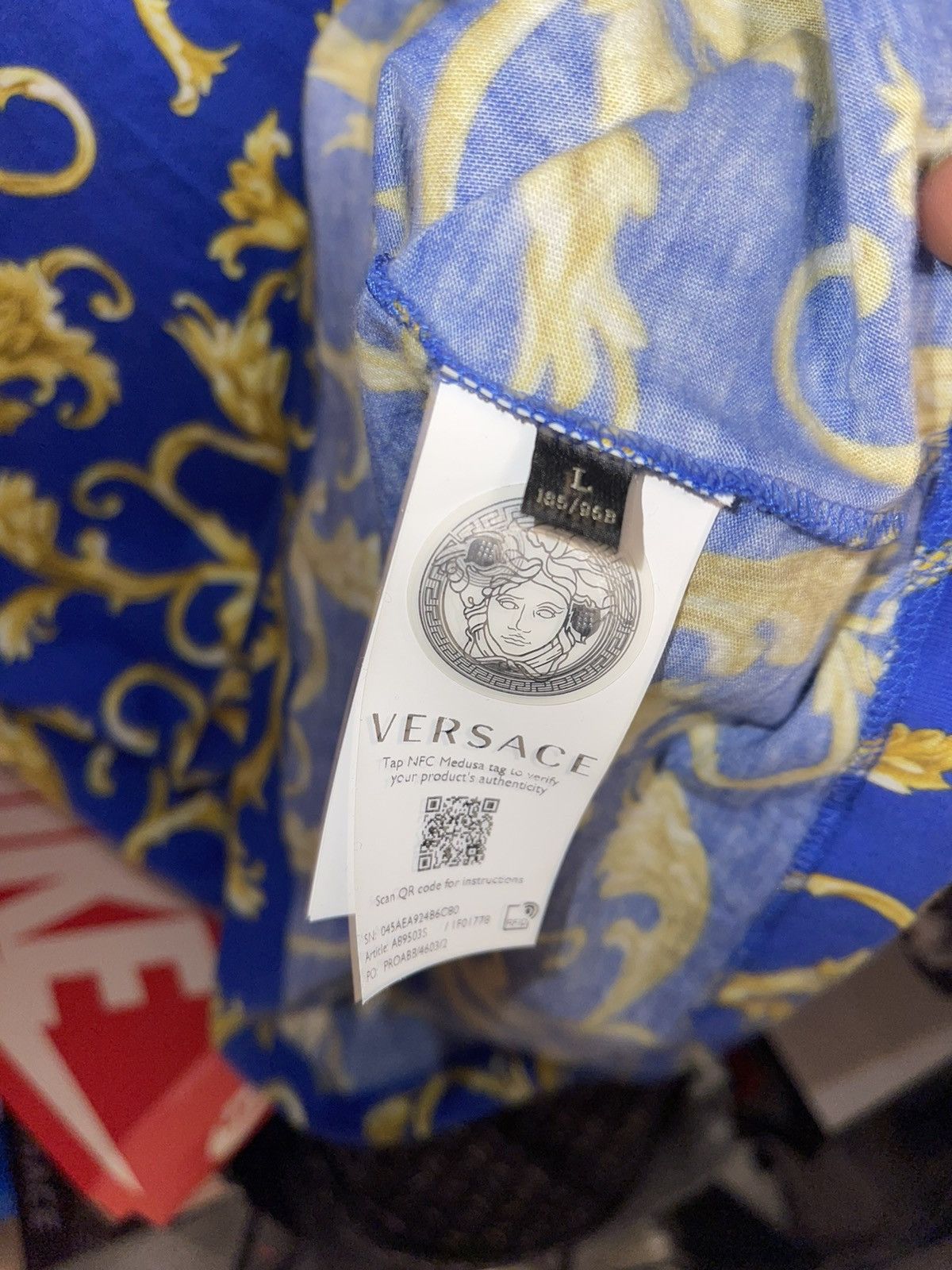 Versace Versace Blue Barocco Size US M / EU 48-50 / 2 - 4 Thumbnail