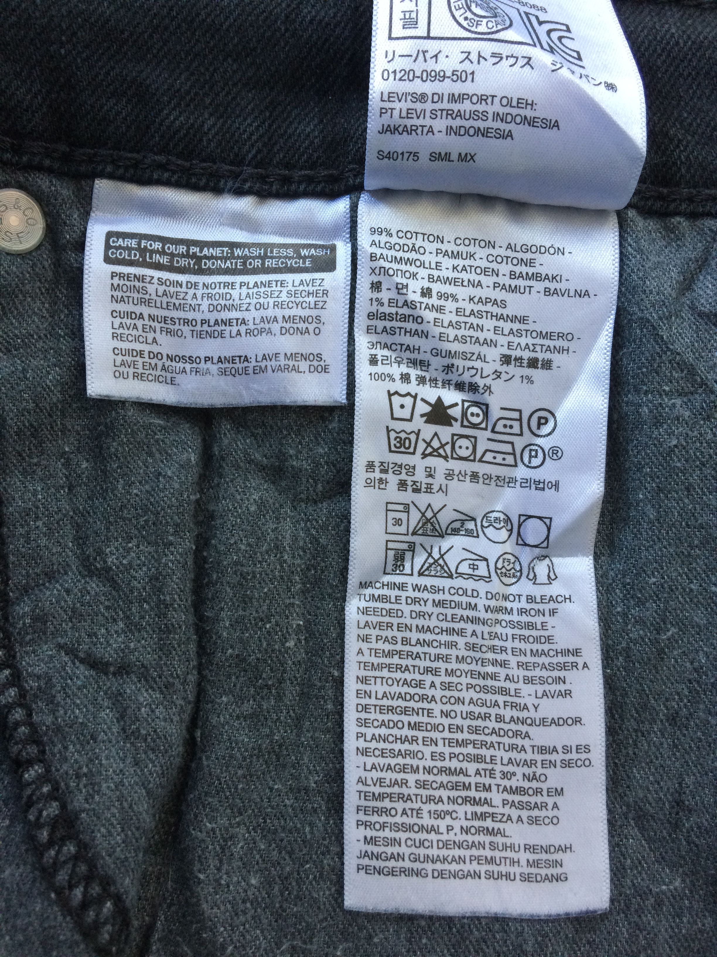 Jean × Unsound Rags Distressed Black Levis 511 Stretch Jeans B-478 Size US 42 / EU 58 - 11 Thumbnail