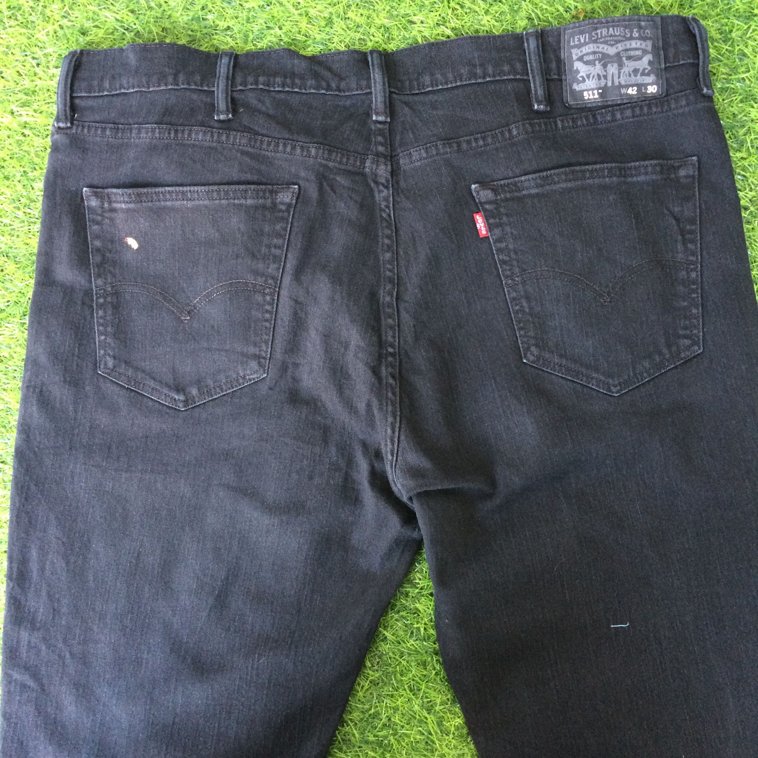 Jean × Unsound Rags Distressed Black Levis 511 Stretch Jeans B-478 Size US 42 / EU 58 - 7 Thumbnail