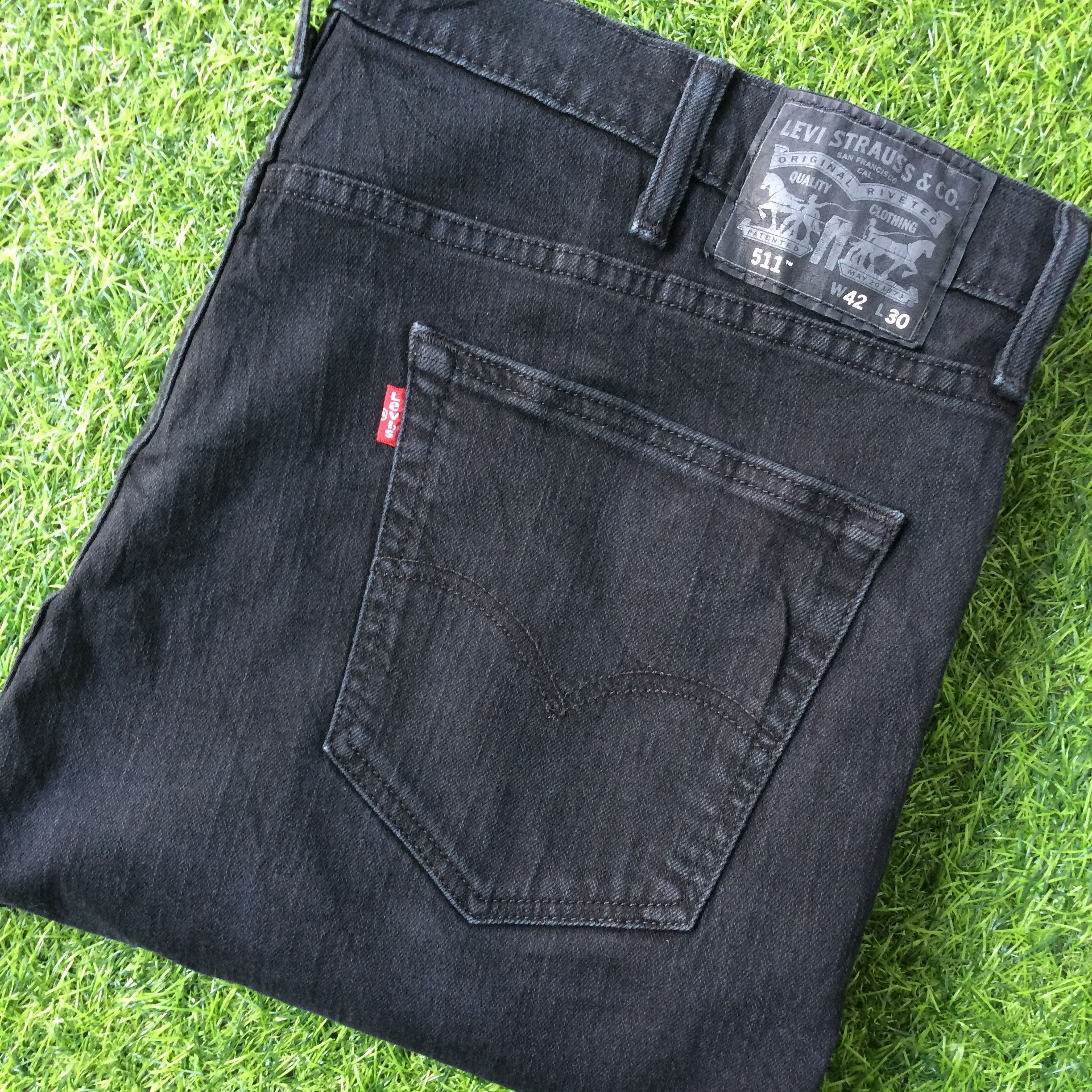 Jean × Unsound Rags Distressed Black Levis 511 Stretch Jeans B-478 Size US 42 / EU 58 - 8 Thumbnail