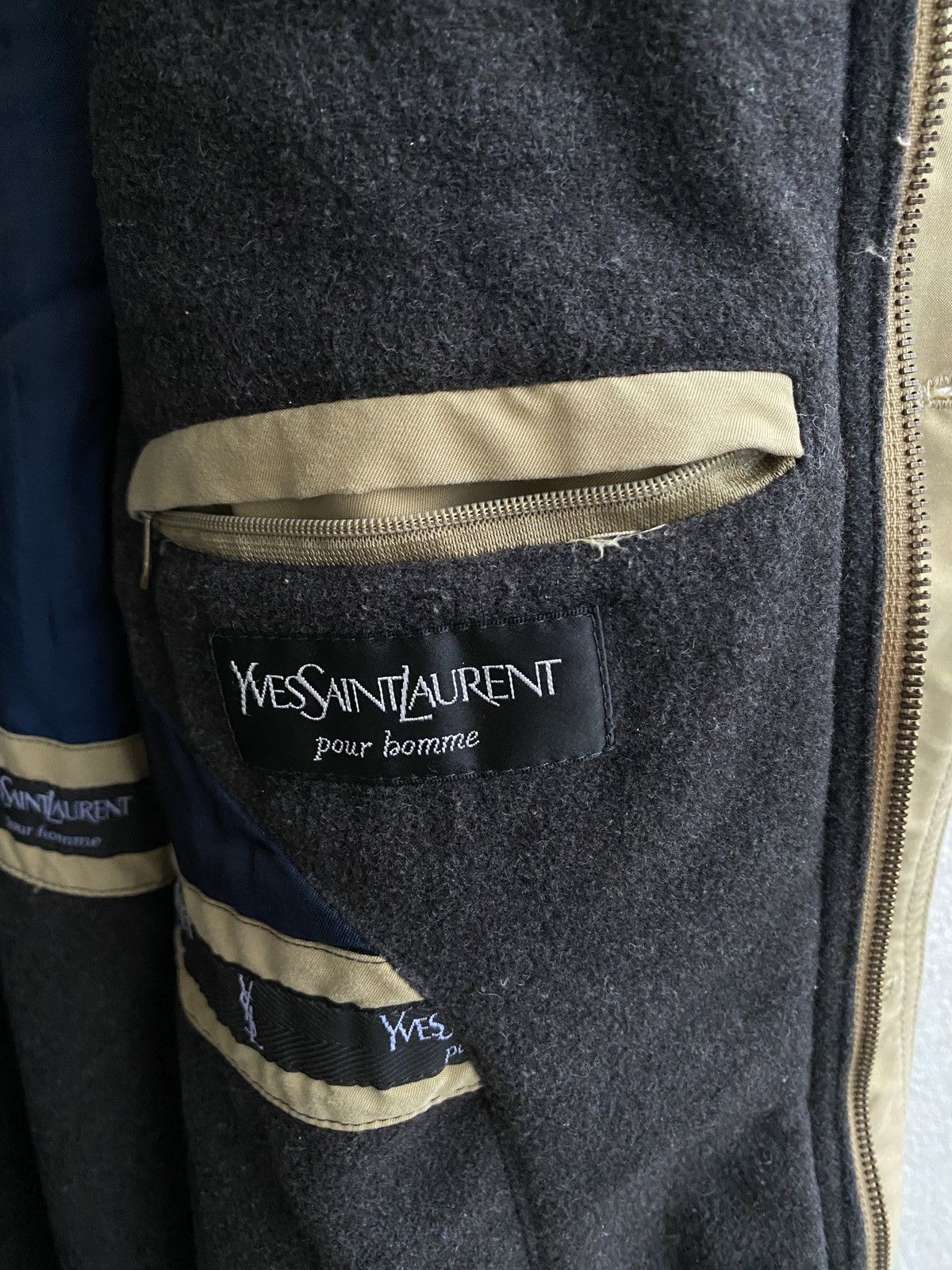 Yves Saint Laurent Warm YSL Jacket Parka Beige Size US L / EU 52-54 / 3 - 6 Thumbnail