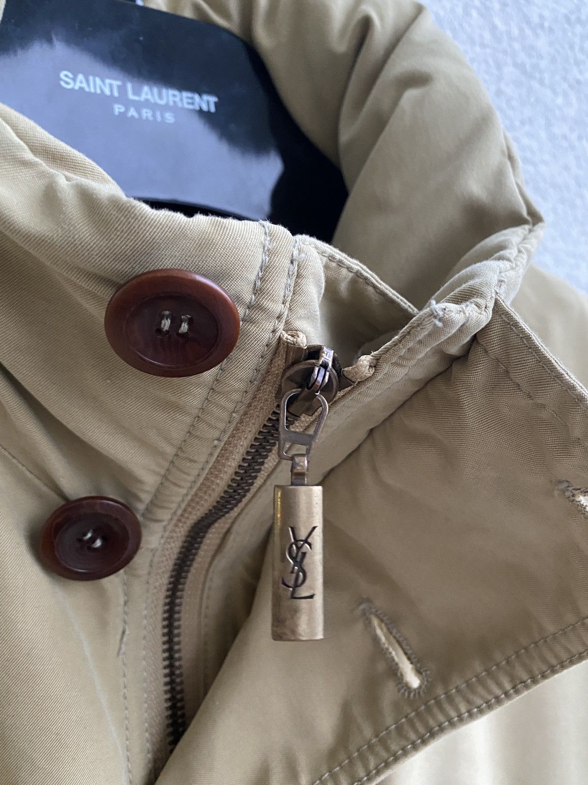 Yves Saint Laurent Warm YSL Jacket Parka Beige Size US L / EU 52-54 / 3 - 4 Thumbnail