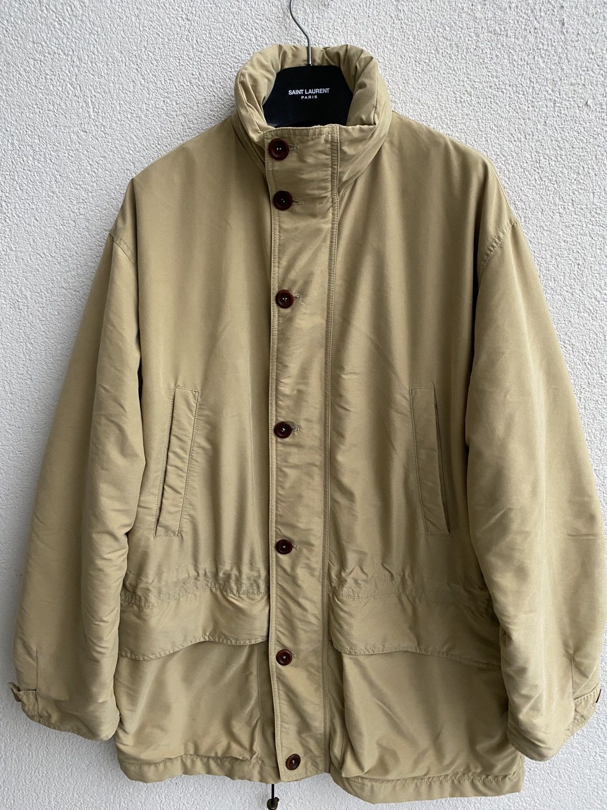 Yves Saint Laurent Warm YSL Jacket Parka Beige Size US L / EU 52-54 / 3 - 1 Thumbnail