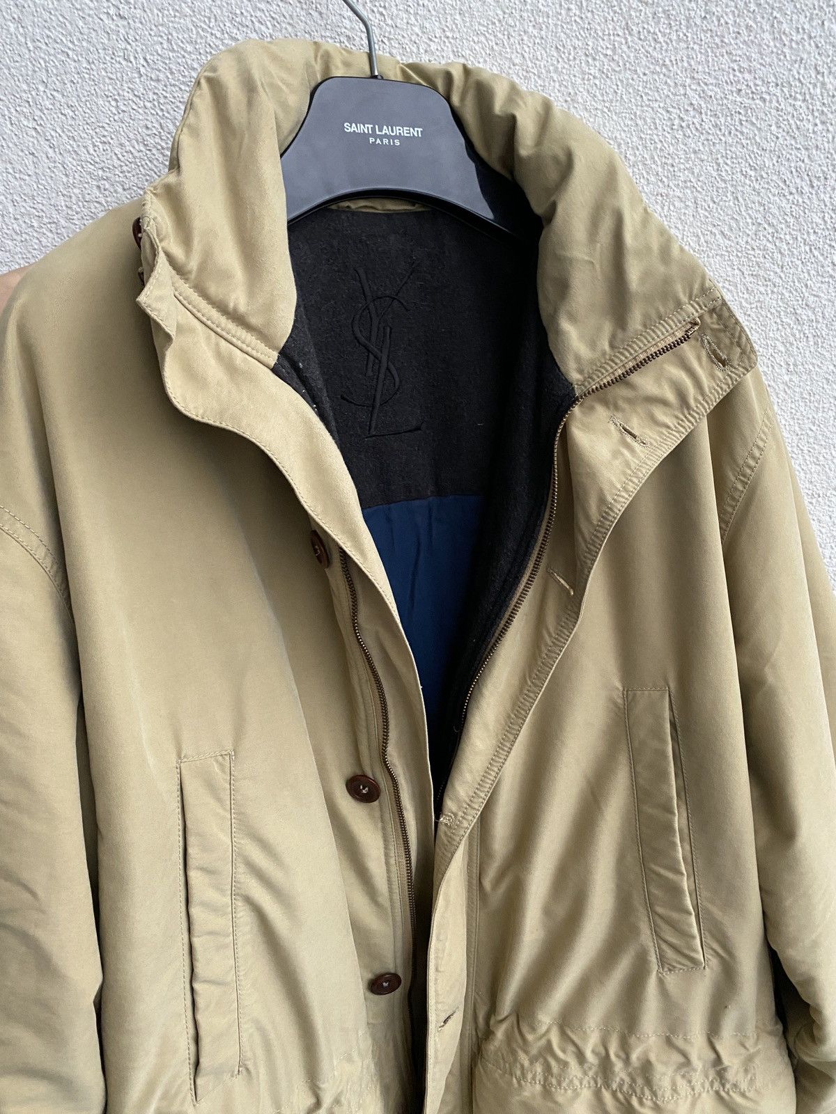 Yves Saint Laurent Warm YSL Jacket Parka Beige Size US L / EU 52-54 / 3 - 18 Thumbnail