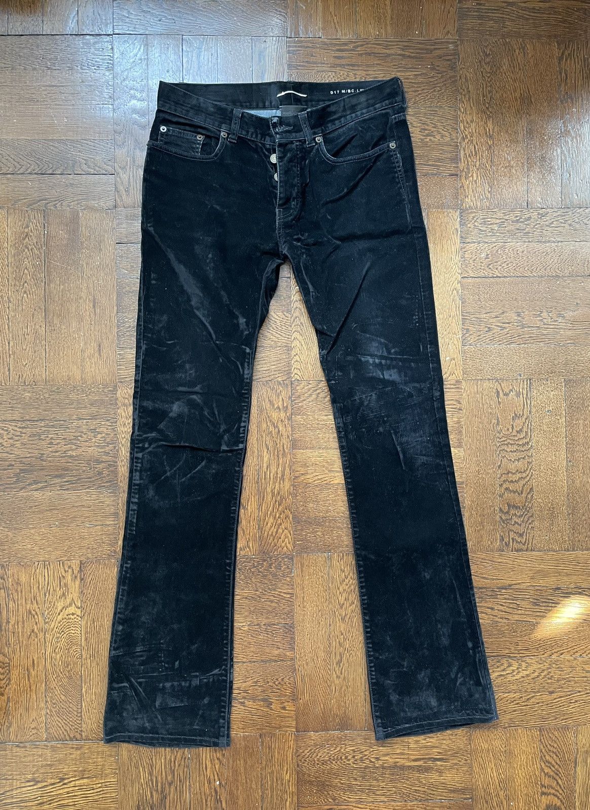 image of Saint Laurent Paris Saint Laurent Velvet Boot Cut Pants - Size 31 $850 in Black, Men's